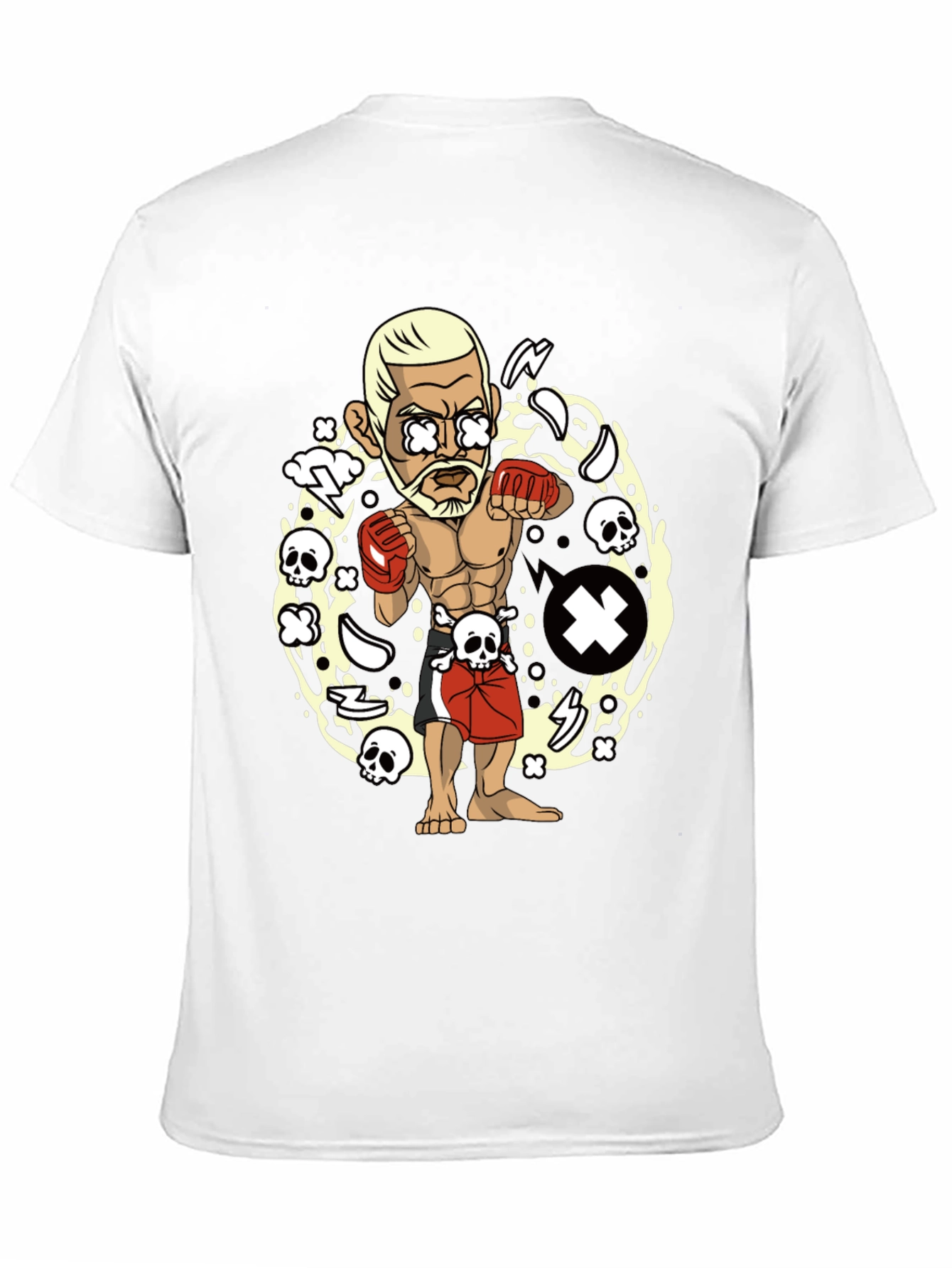 Cartoon Fighter Black T-Shirt