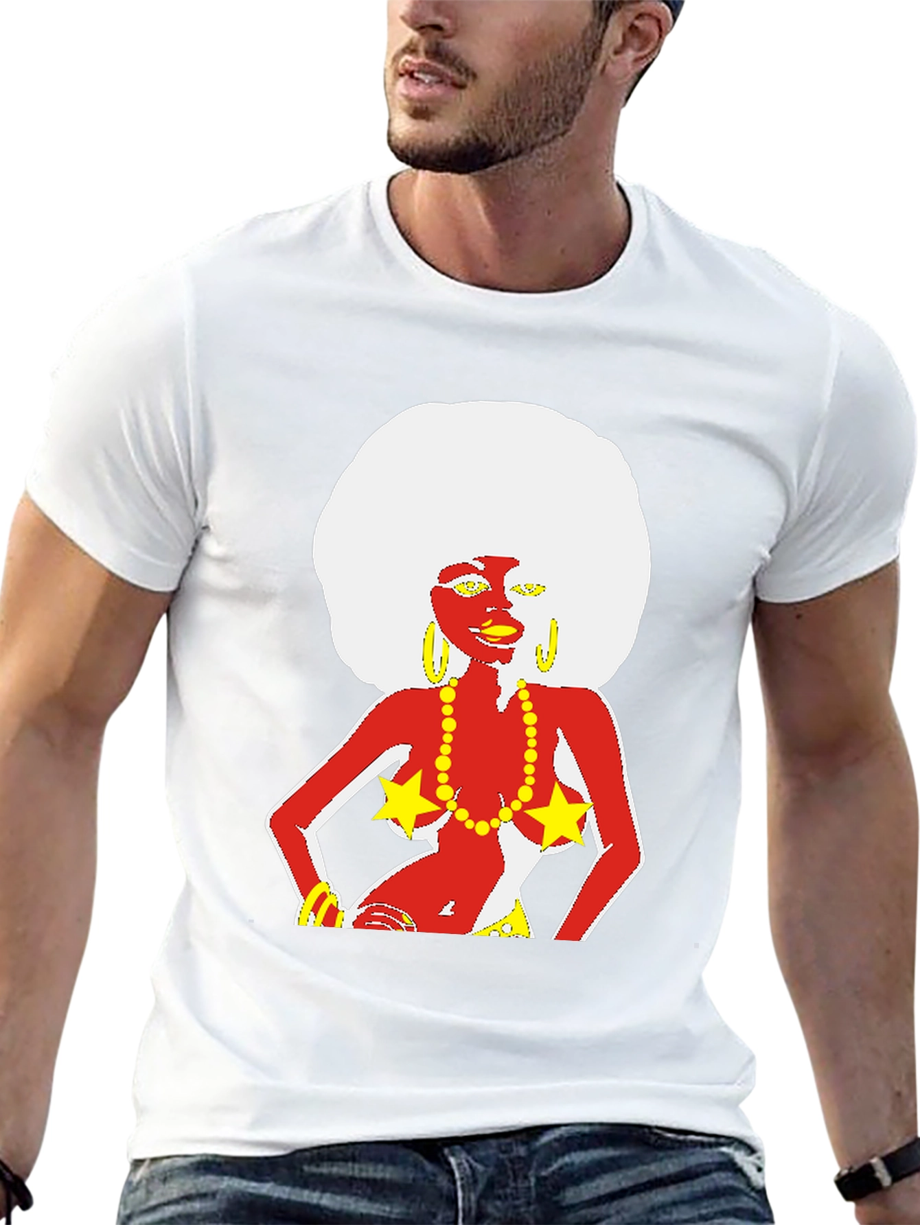 Funky Afro Lady Graphic T-Shirt