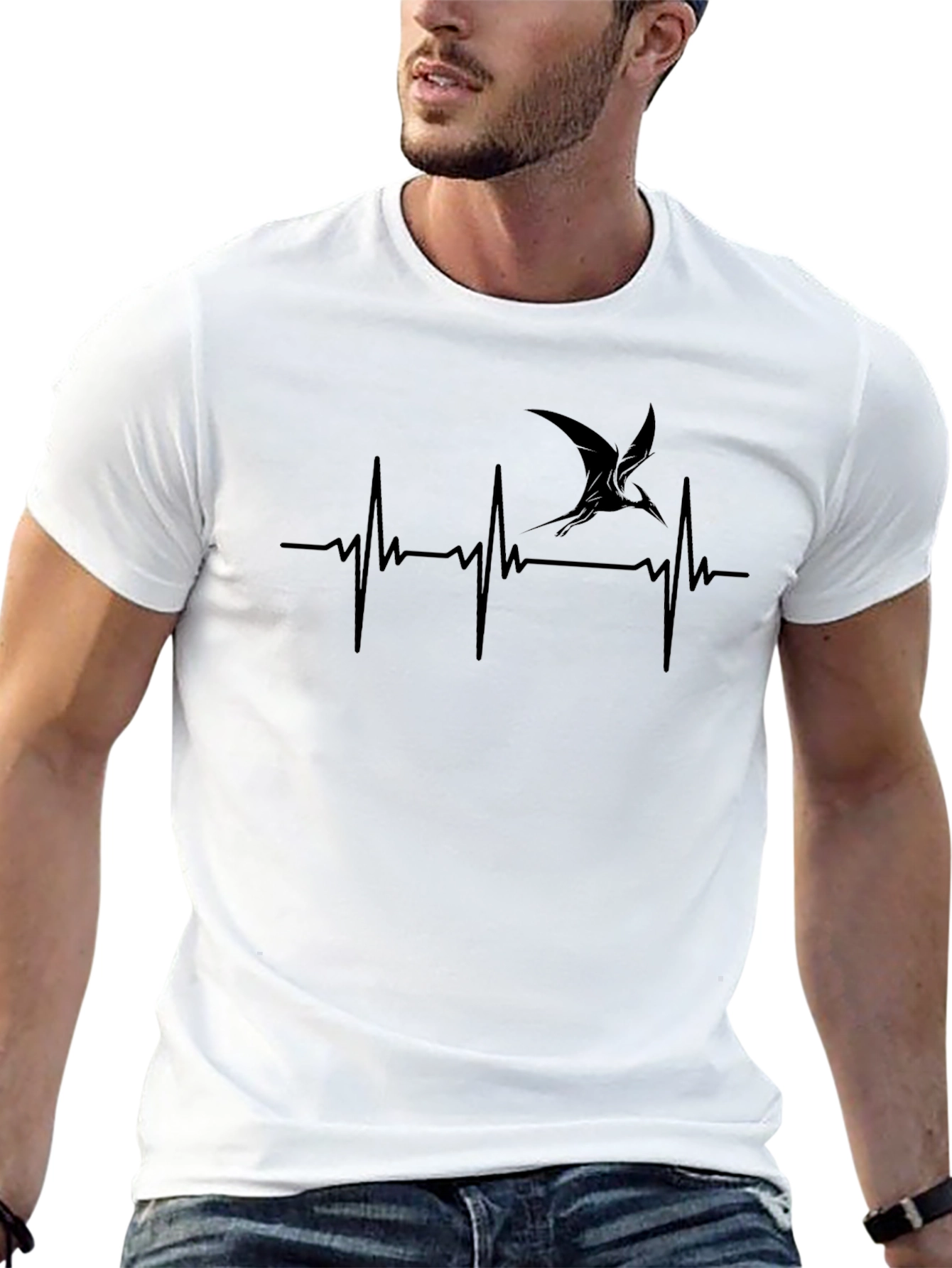 Pterodactyl Heartbeat T-Shirt - Prehistoric Pulse