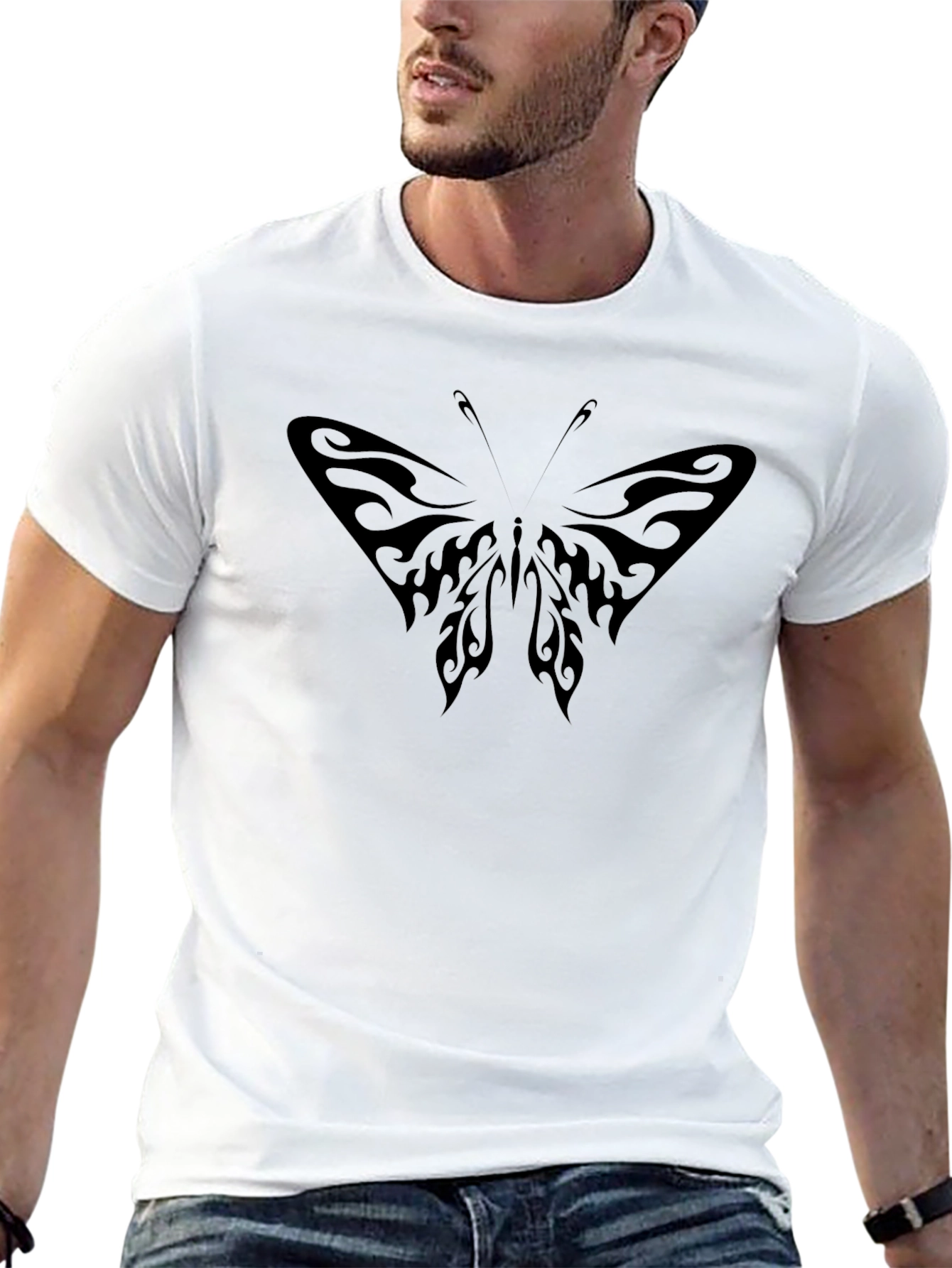Black Butterfly Graphic Tee - Mens