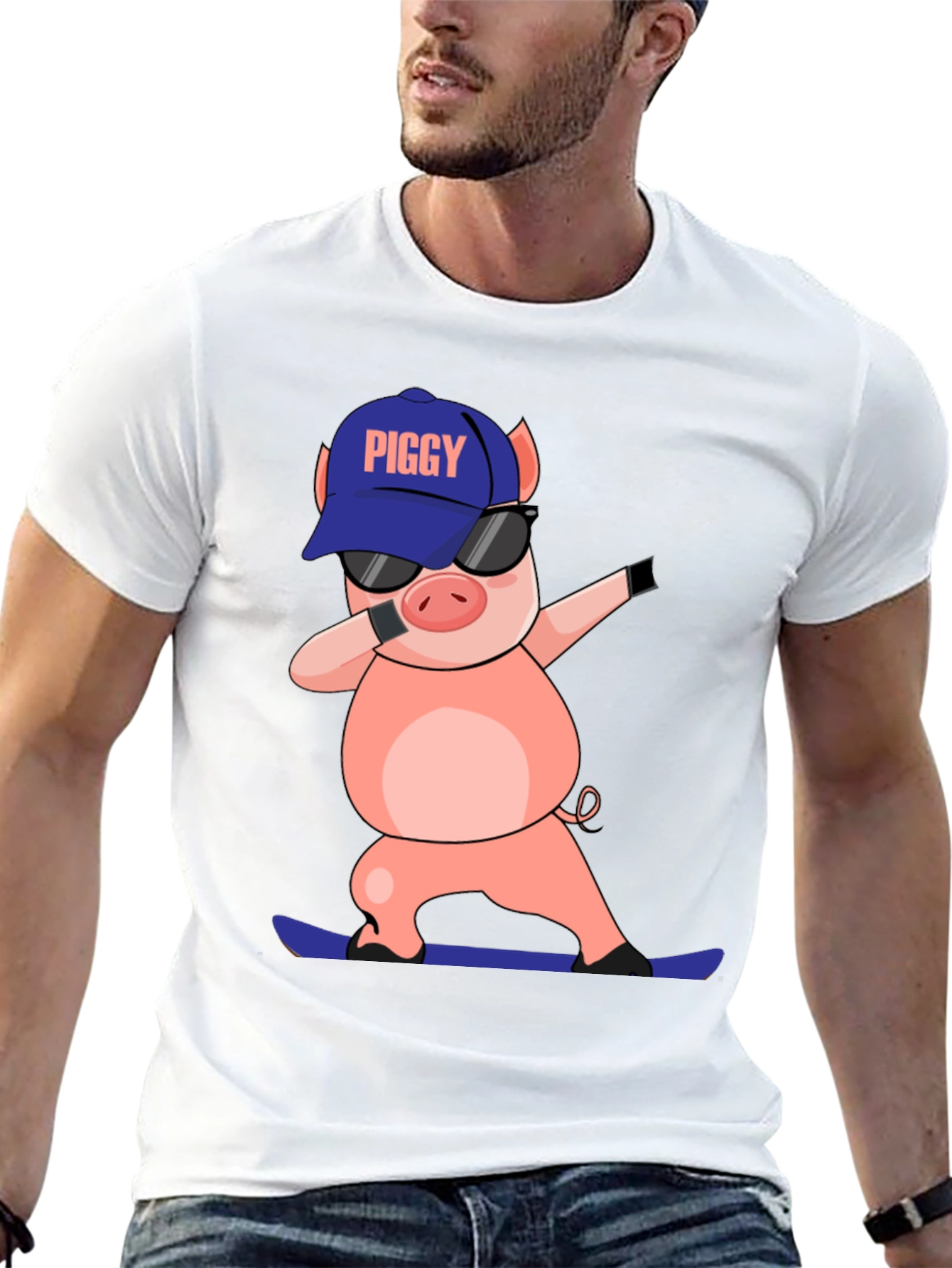 Dabbing Piggy T-Shirt - Cool Cartoon Tee