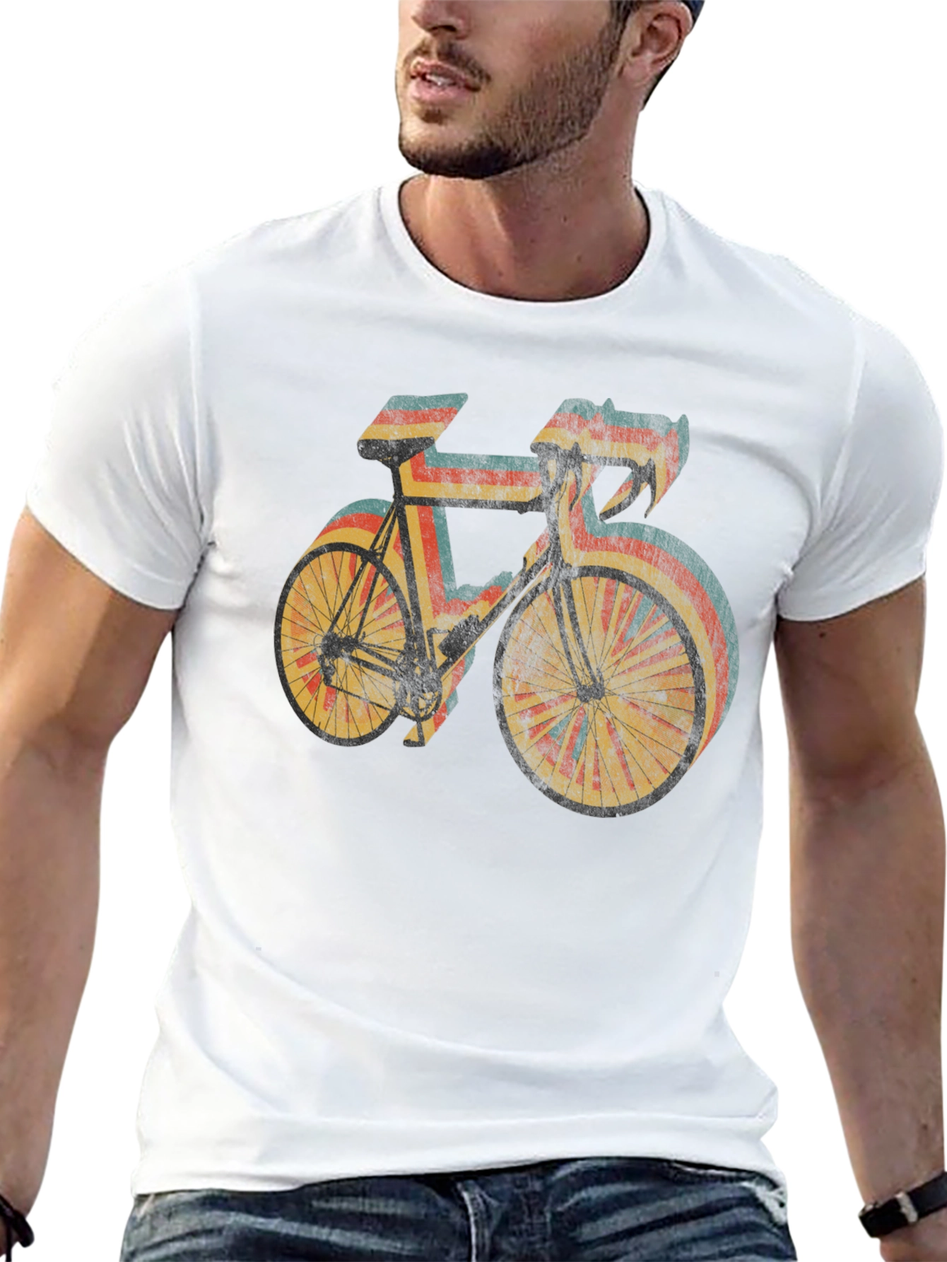 Retro Style Cycling T-Shirt - Black