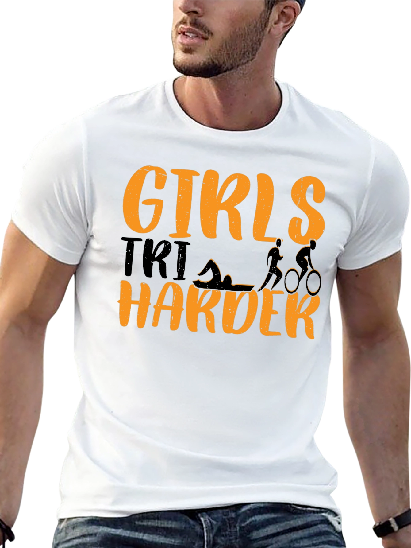 Girls Tri Harder T-Shirt Triathlon Tee