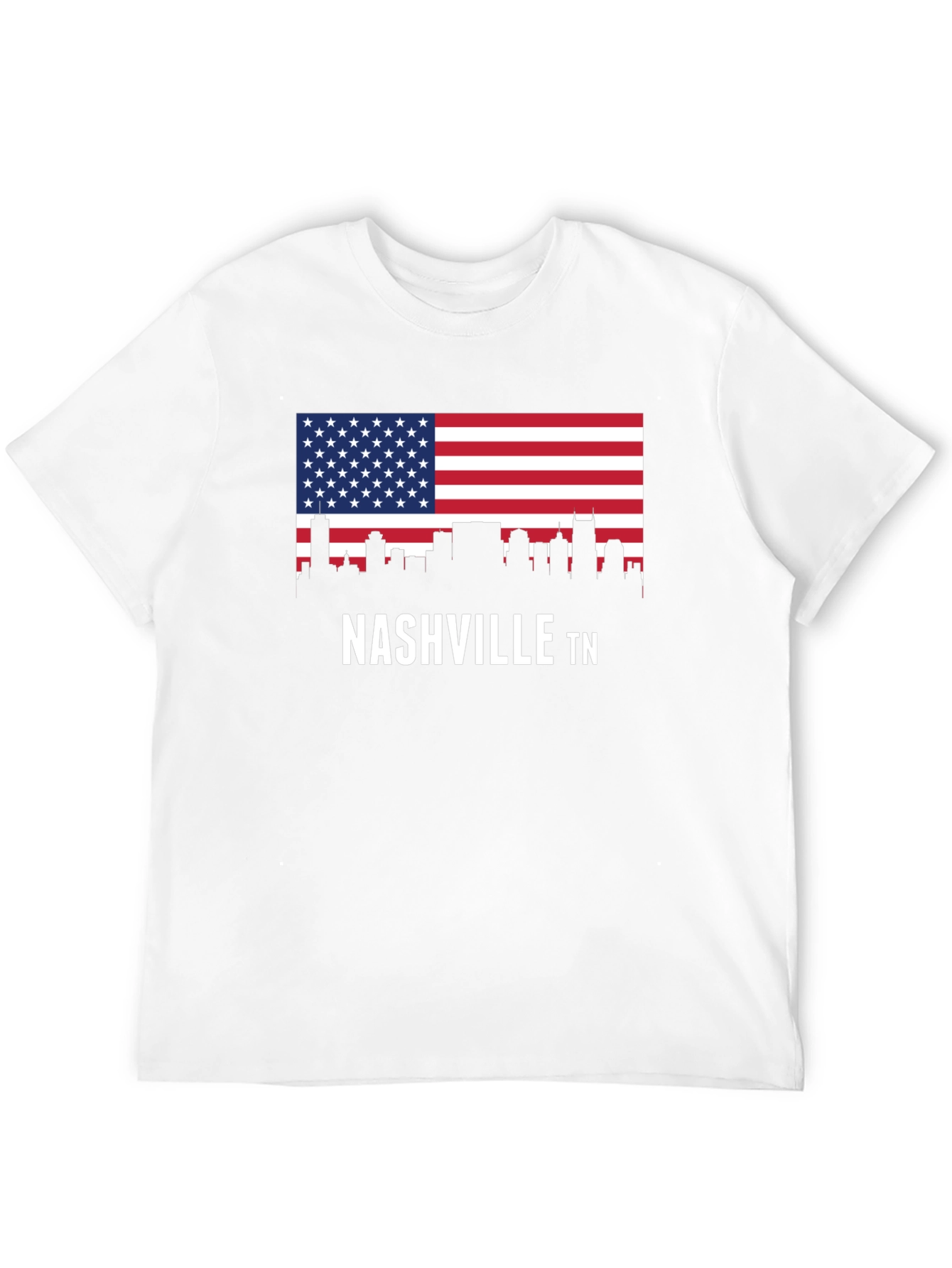 Nashville TN American Flag Skyline Graphic T-Shirt