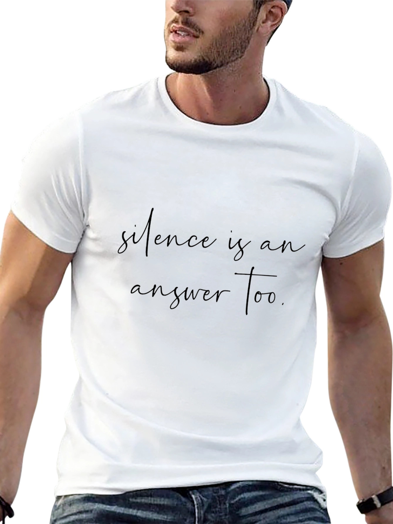 Silence is an Answer Too. Black Graphic Tee