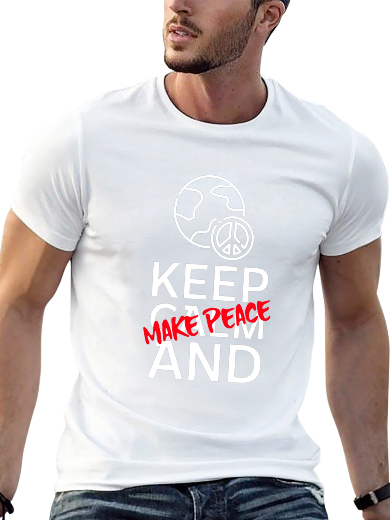 Keep Calm Graphic T-Shirt - Peace and Earth Design