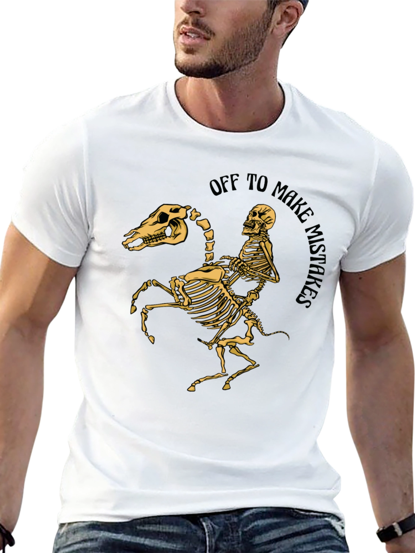 Off to Make Mistakes Skeleton Rider Graphic Tee