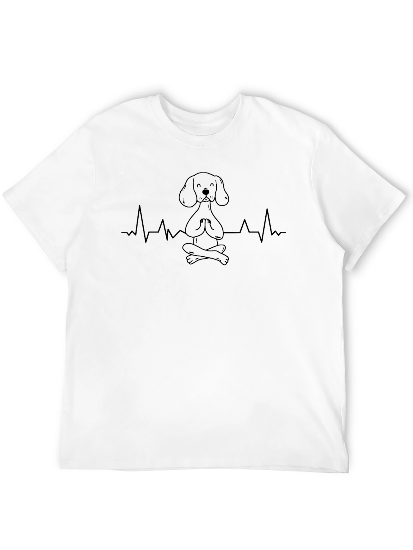 Yoga Dog Heartbeat T-Shirt - Meditating Pup Tee