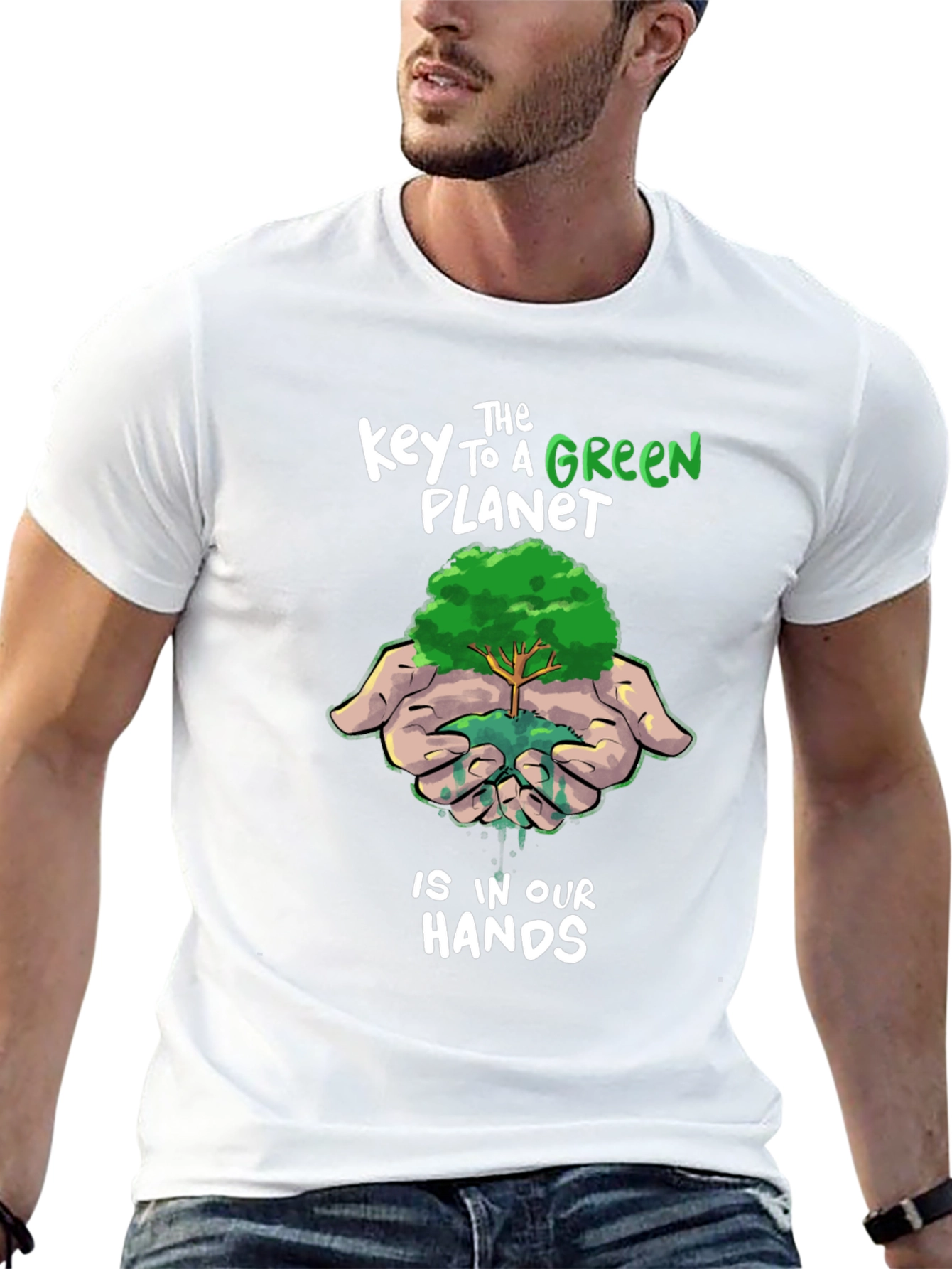 Green Planet T-Shirt: Sustainable Future Design
