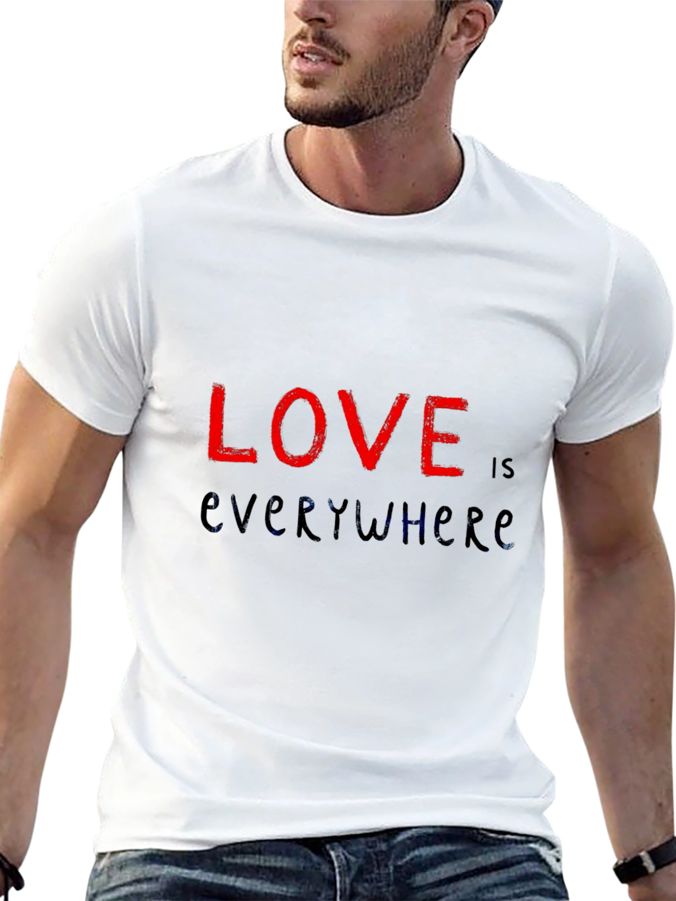 Love is Everywhere Graphic Black T-Shirt