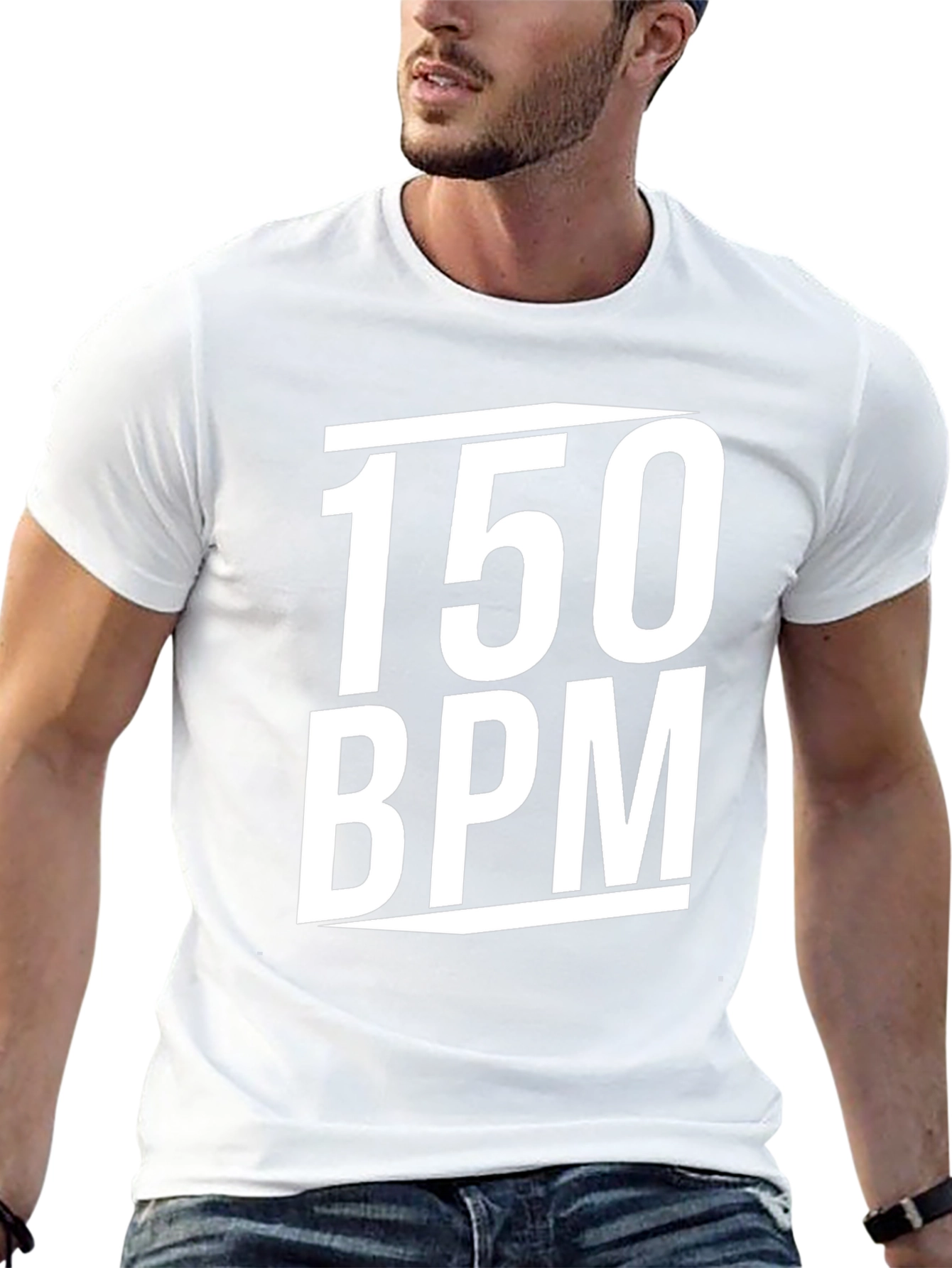 150 BPM Graphic T-Shirt - Black Crew Neck