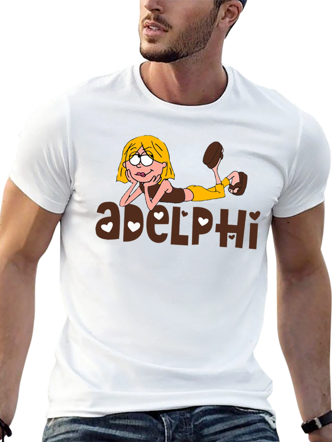 Cartoon Graphic T-Shirt: Girl & adelphi