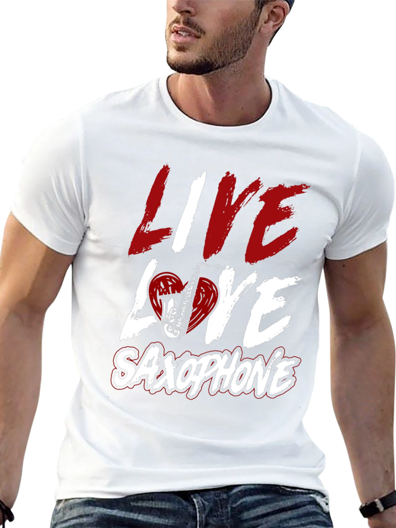 Live Love Saxophone Graphic Tee