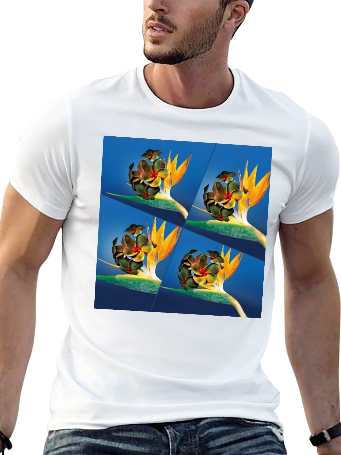 Tropical Flower Print T-Shirt