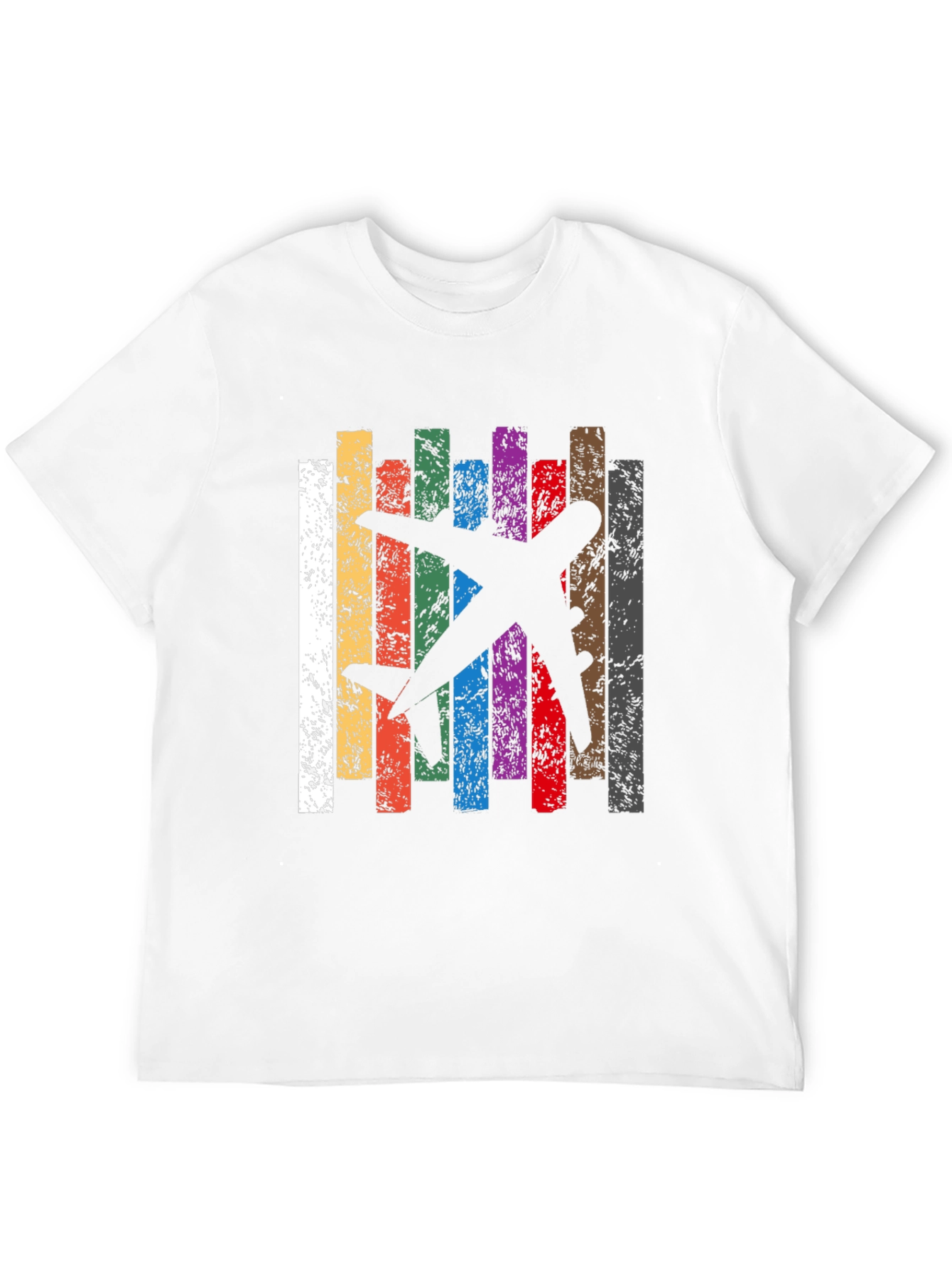 Retro Airplane Stripes Graphic T-Shirt