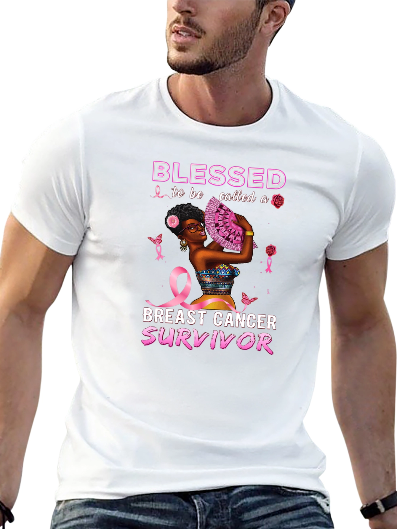 Blessed Breast Cancer Survivor Black T-Shirt