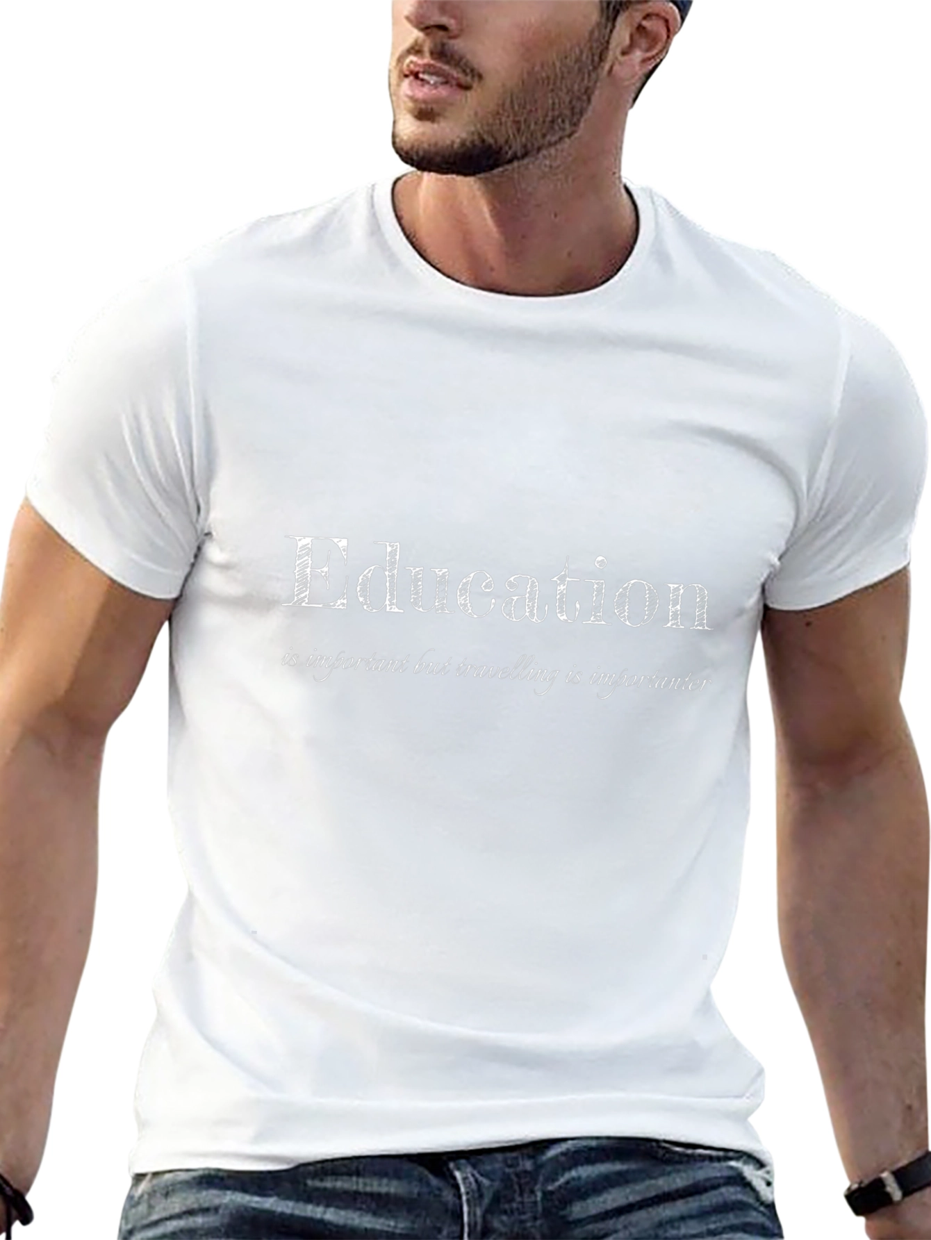 Education vs. Travel Graphic Tee