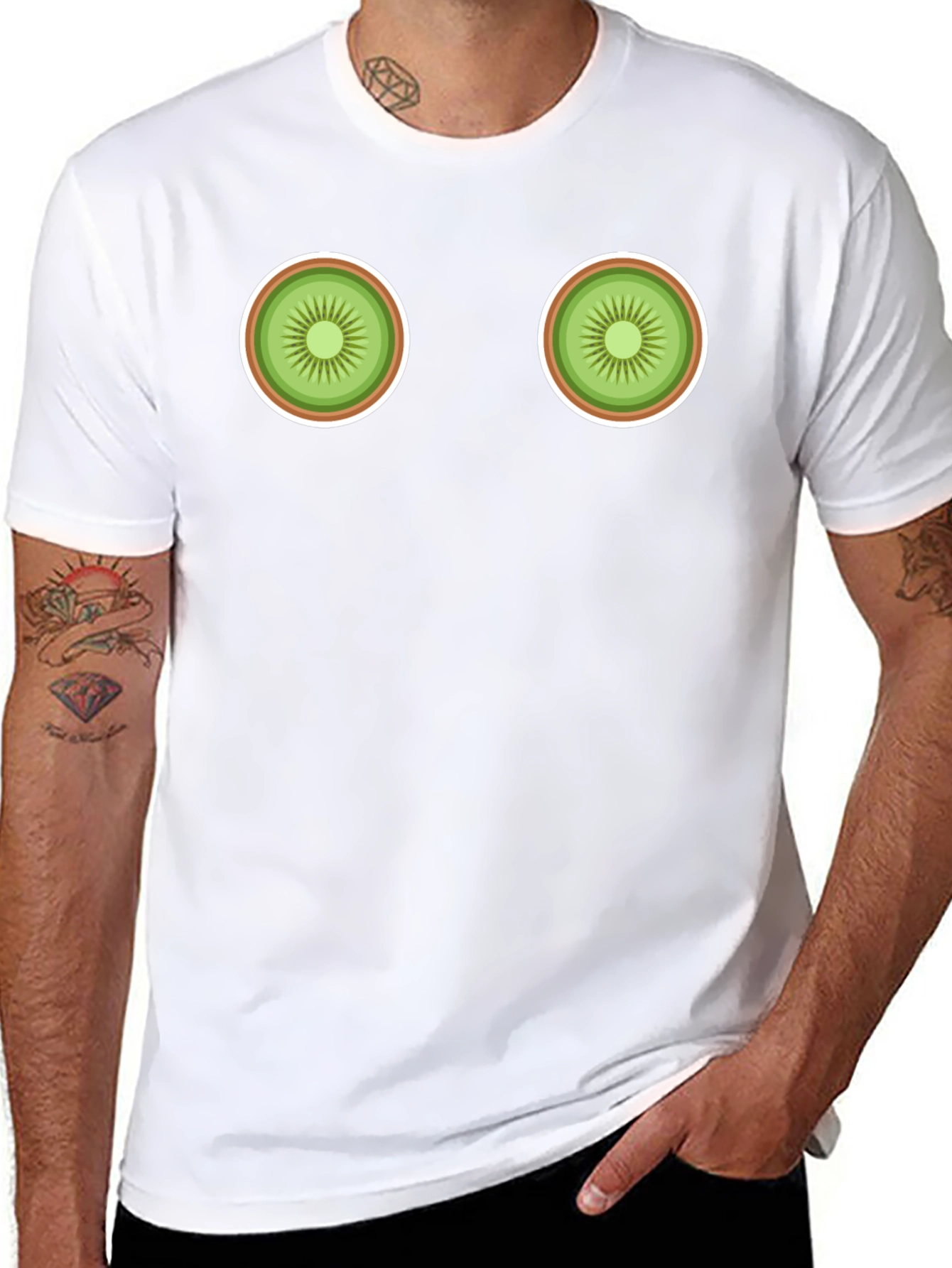 Kiwi Slice Graphic Black T-Shirt