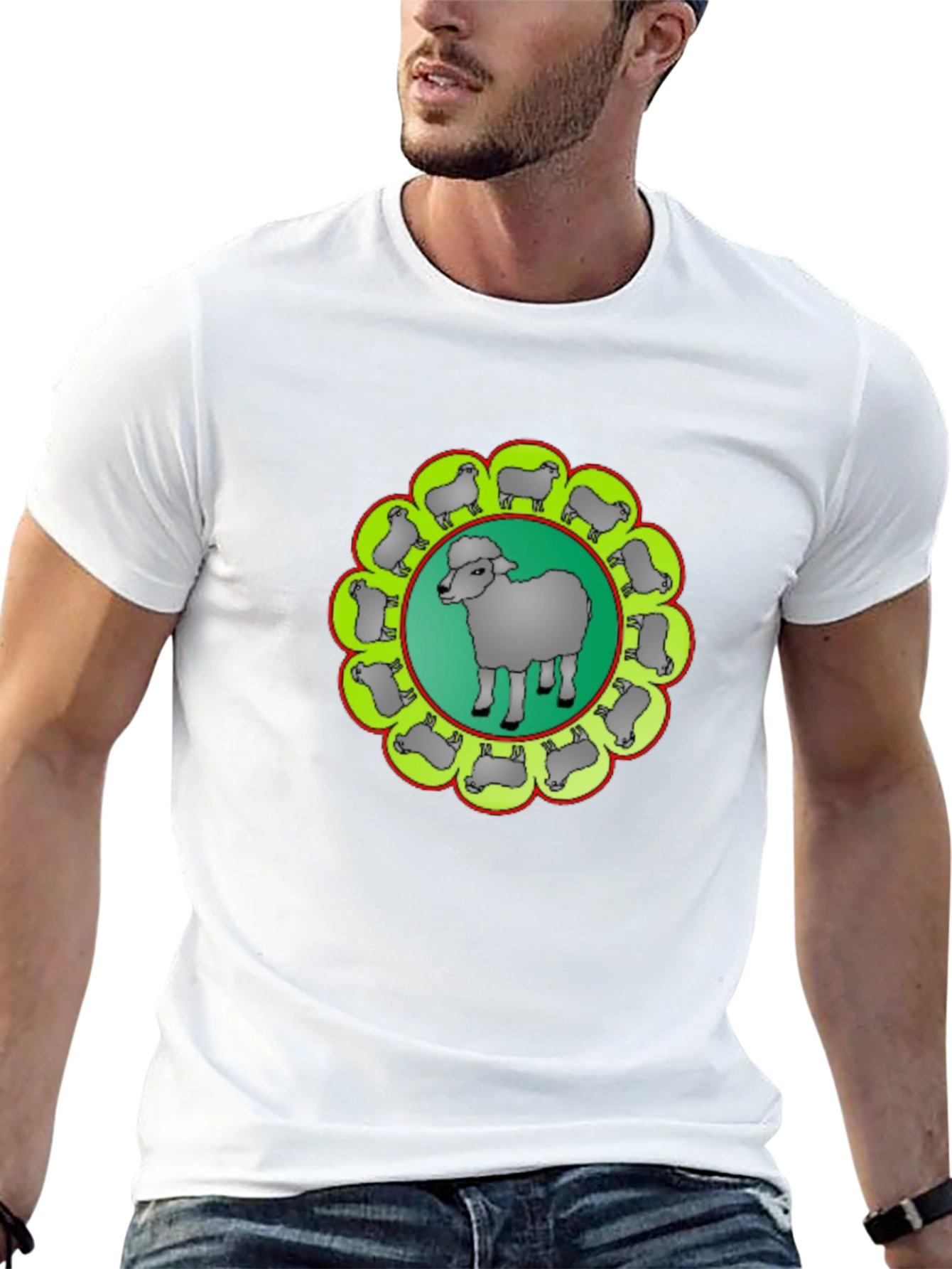 Sheep Circle Graphic Tee