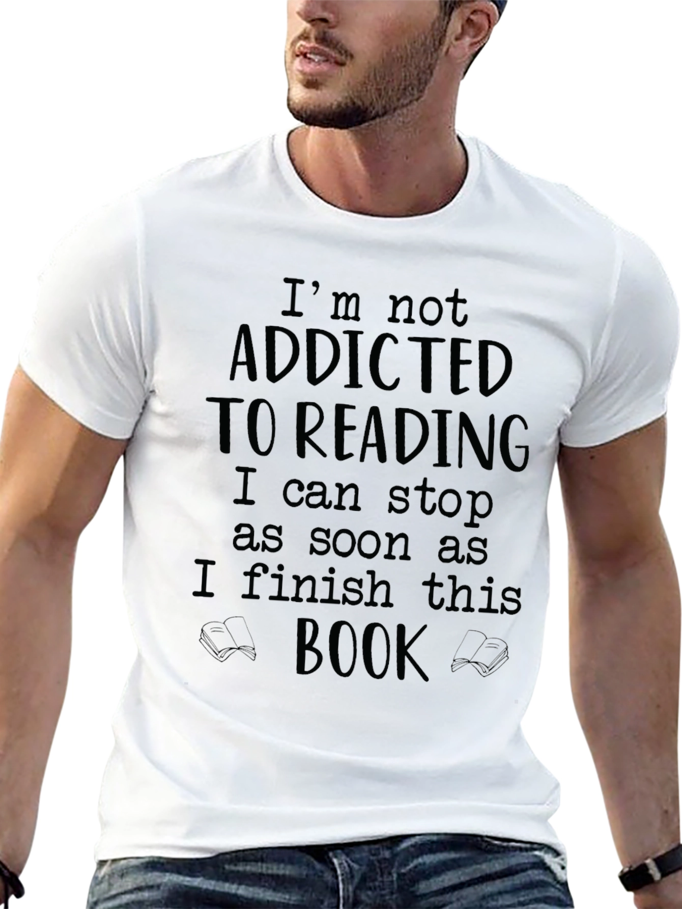 Funny Reading T-Shirt: Addicted to Books Graphic Tee