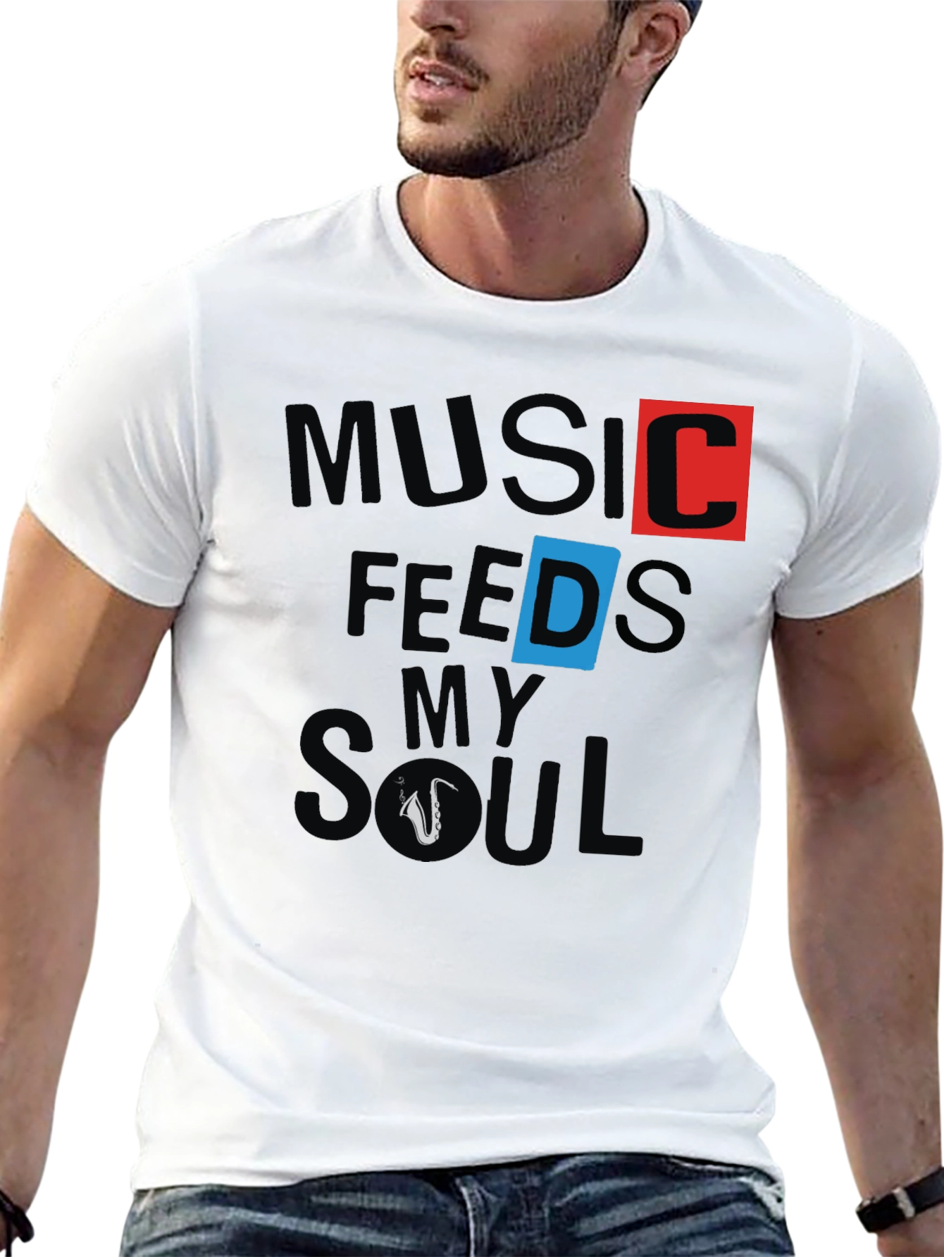 Music Feeds My Soul Graphic Print T-Shirt