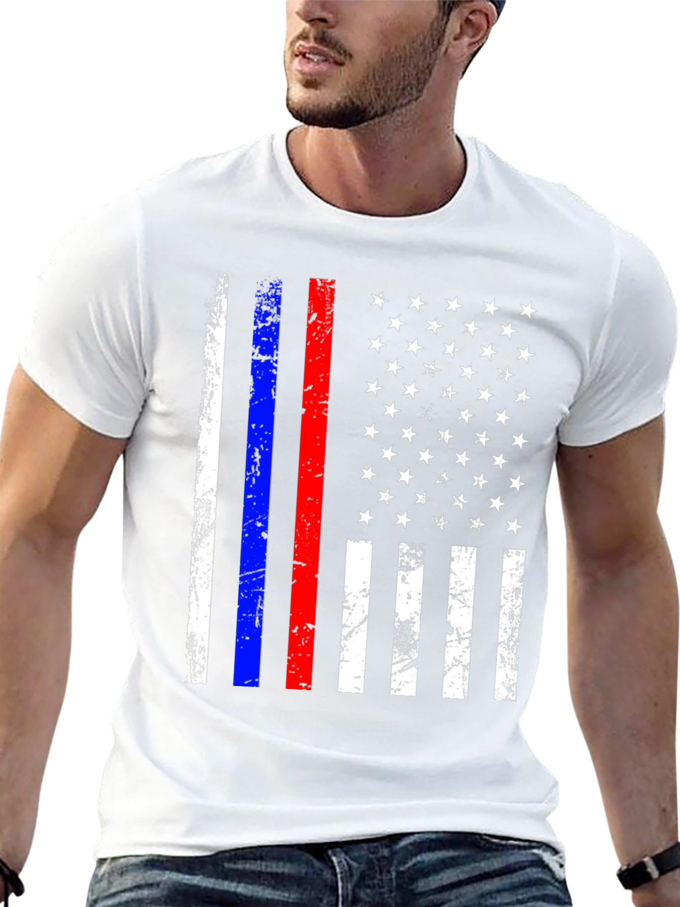 American Flag Distressed T-Shirt