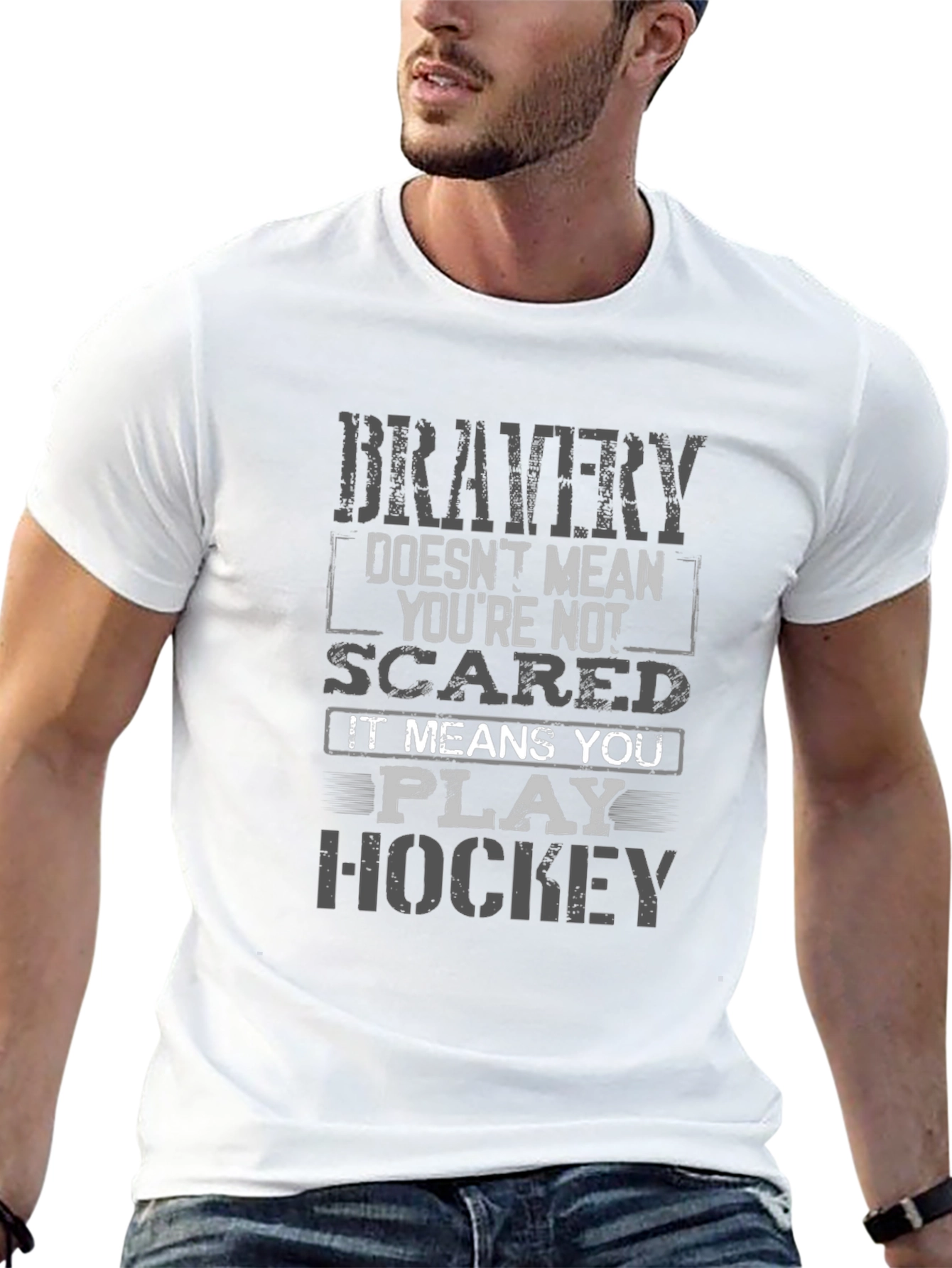 Bravery Hockey T-Shirt - Graphic Print Tee