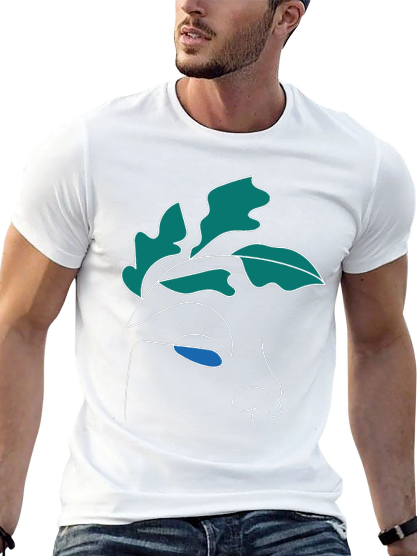 Abstract Face Graphic Tee - Modern Art Shirt
