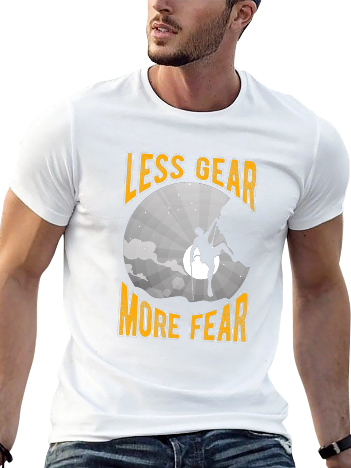 Less Gear More Fear Climbing T-Shirt