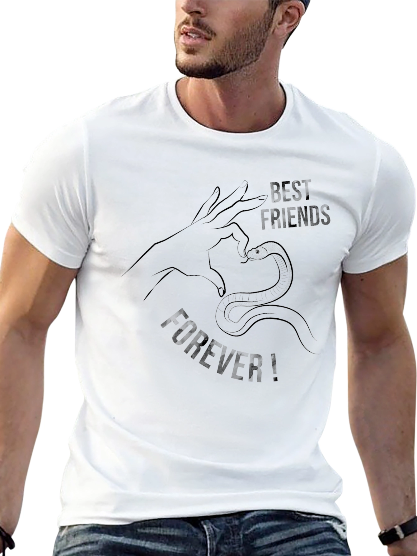 Best Friends Forever Snake Heart Black Tee