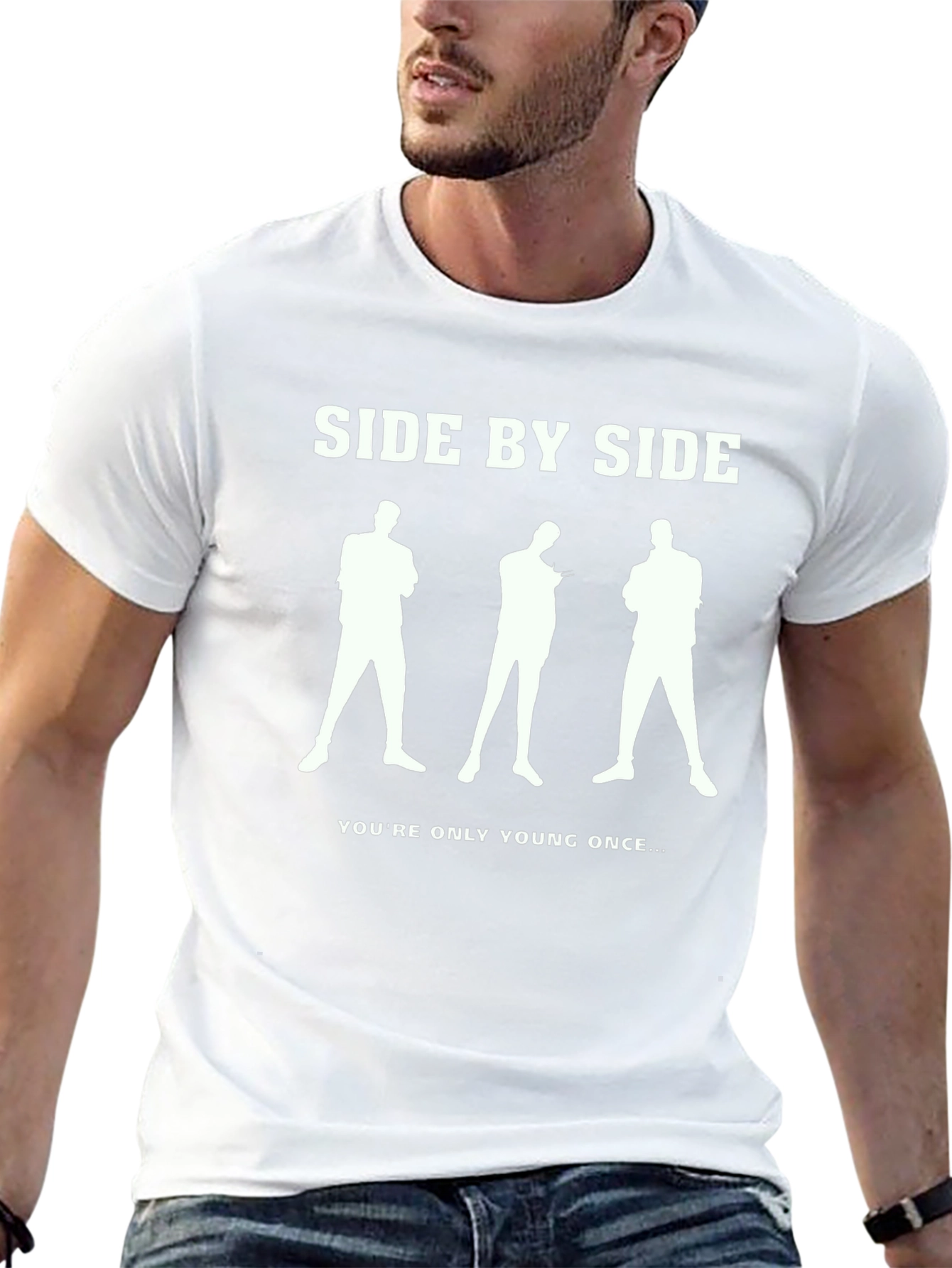 Side By Side Graphic Tee - Black