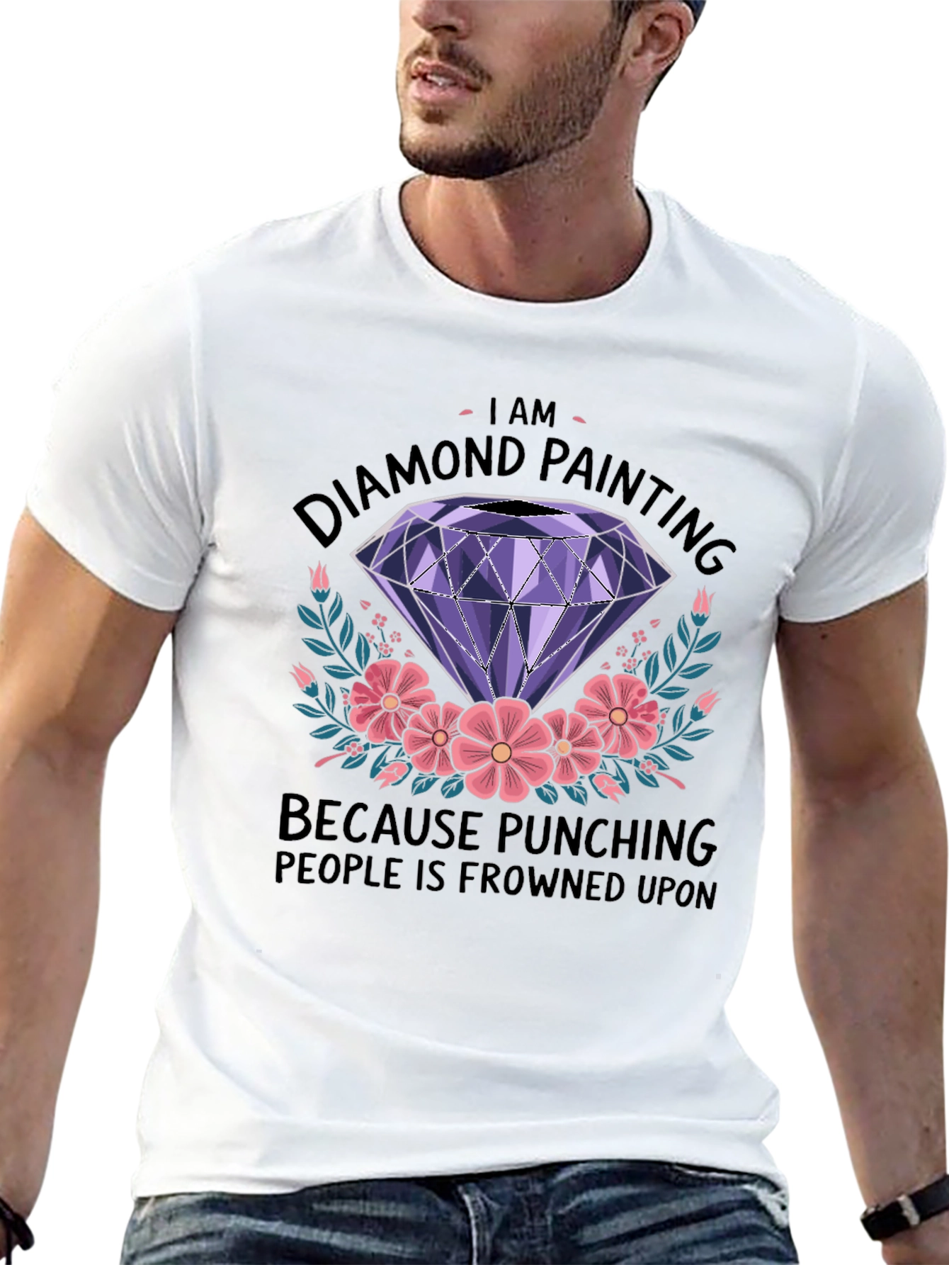 Diamond Painting Fan T-Shirt: Punching is Frowned Upon