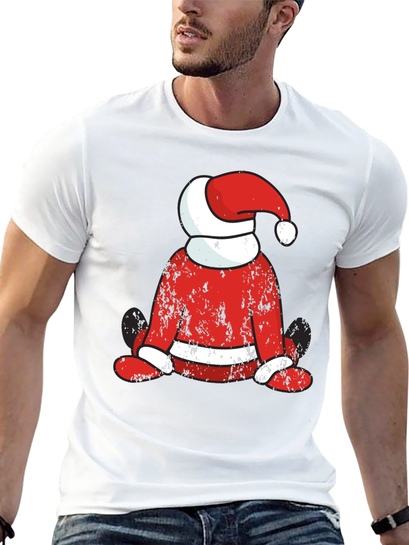 Festive Santa Graphic T-Shirt
