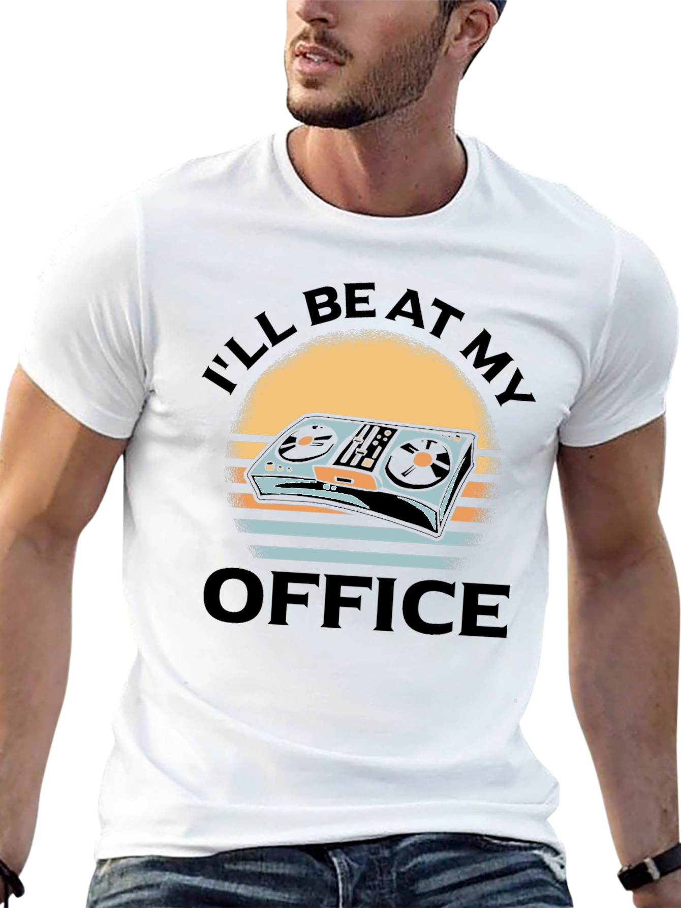 DJ Turntable T-Shirt - Ill Be At My Office