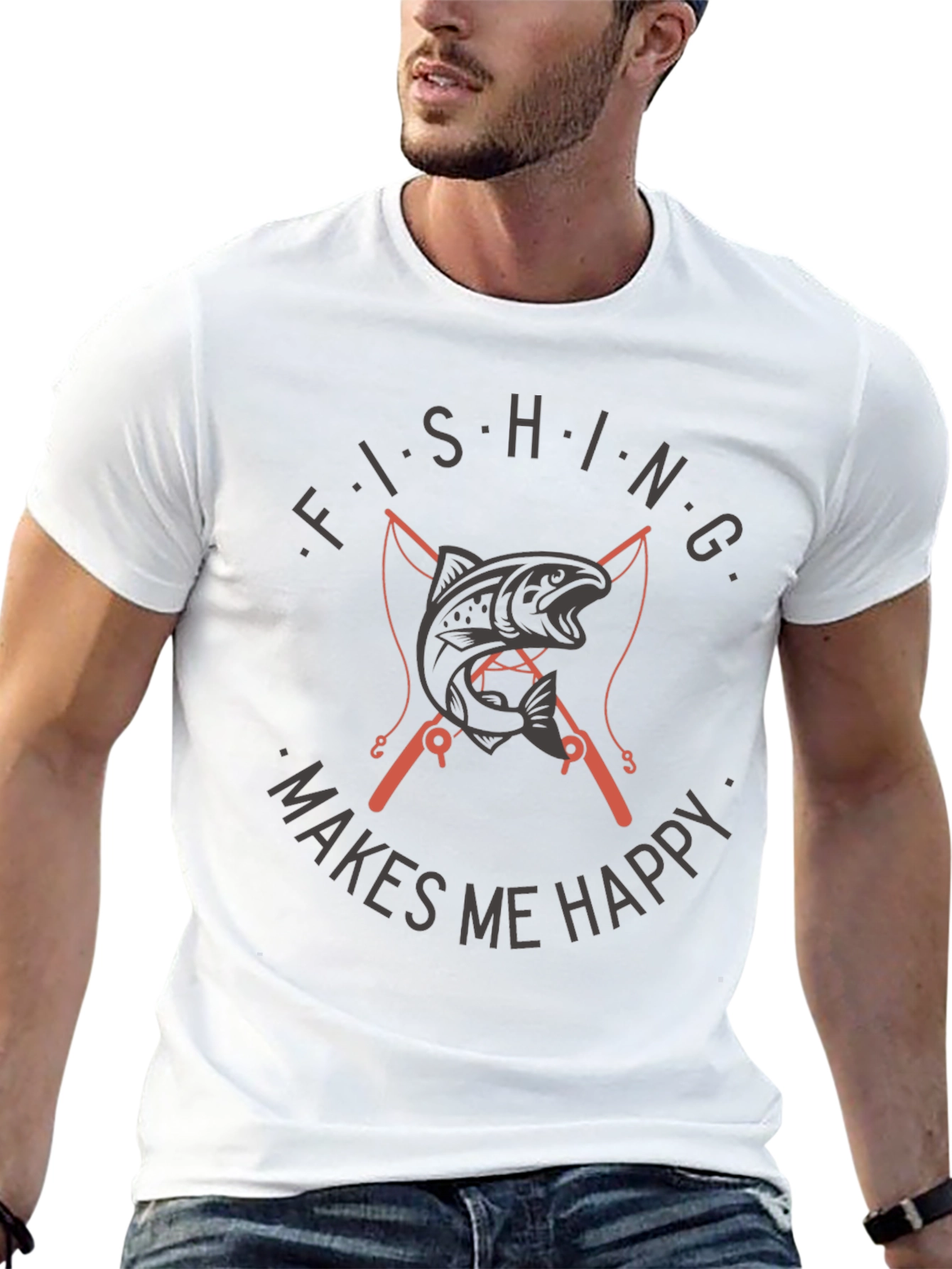 Fishing Makes Me Happy T-Shirt