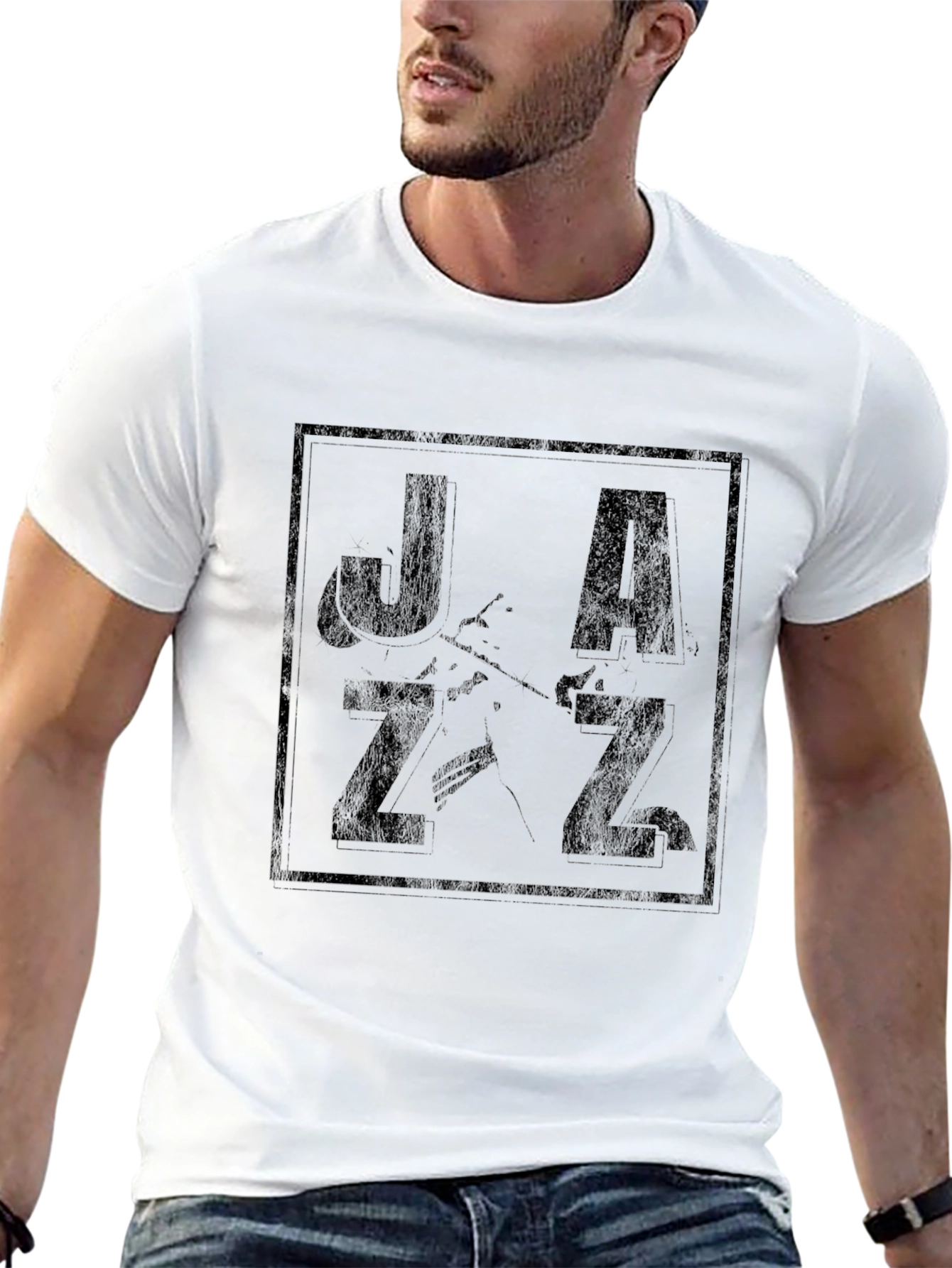 Jazz Music Graphic T-Shirt - Black