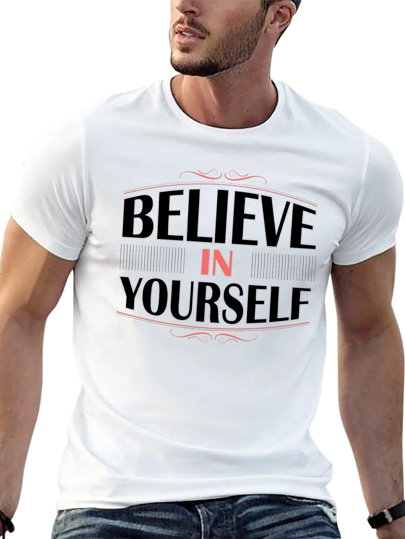Believe In Yourself Graphic Tee - Mens Black T-Shirt