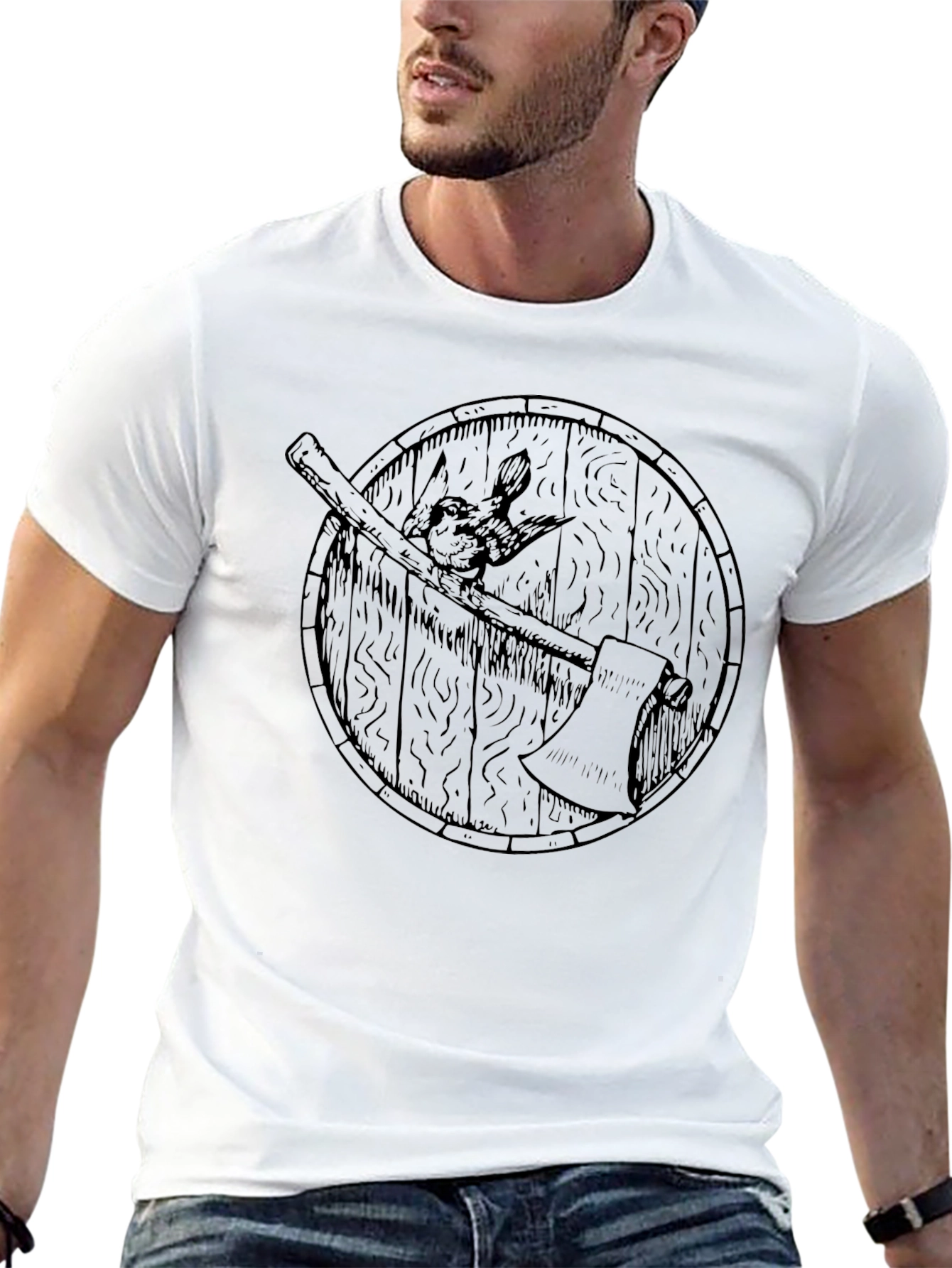 Viking Axe & Shield Graphic Tee - Dark
