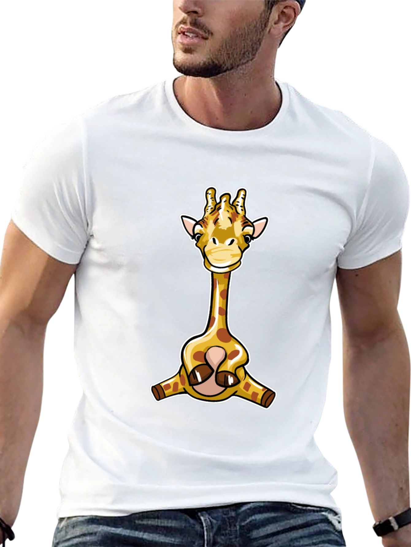 Giraffe Graphic T-Shirt - Black Cotton Tee