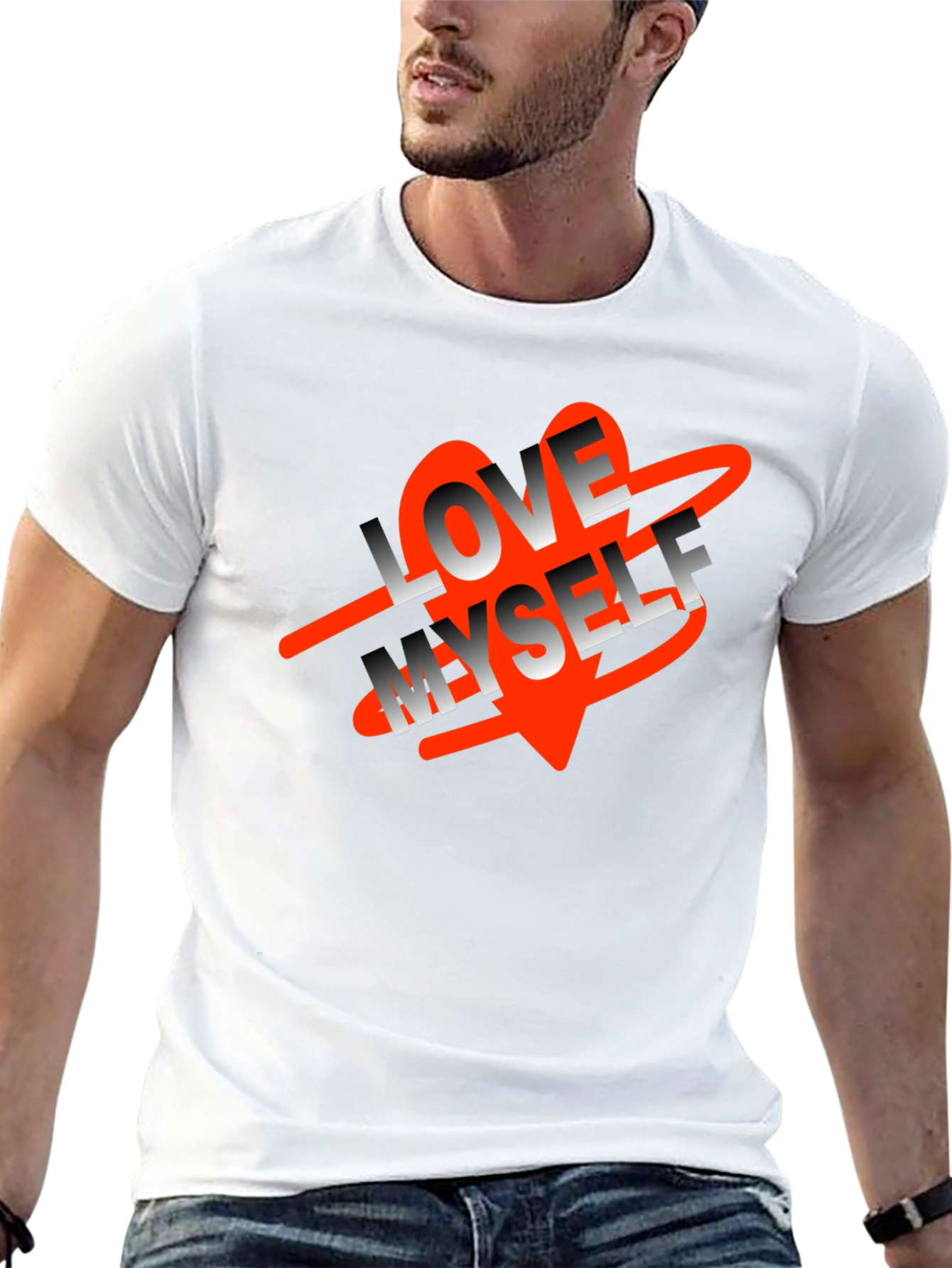 Love Myself Graphic Tee - Black Cotton T-Shirt
