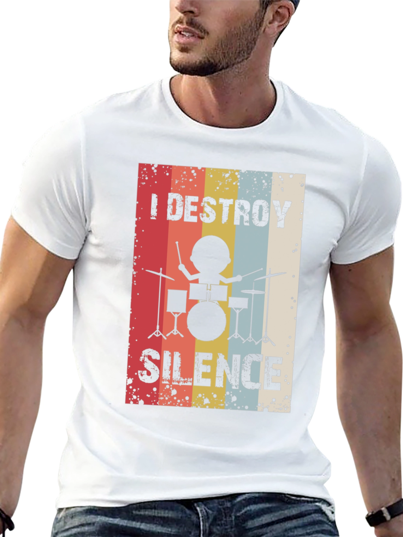 I Destroy Silence Drummer Graphic Tee