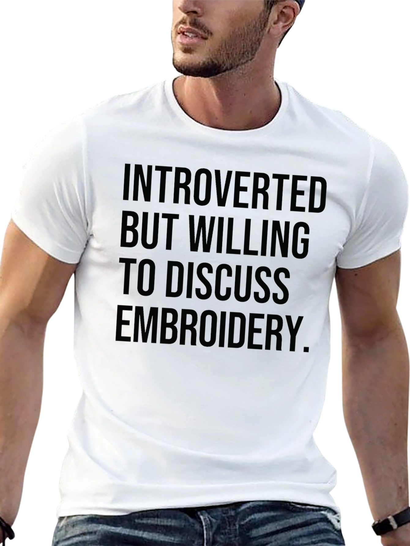 Introverted Embroidery Enthusiast T-Shirt