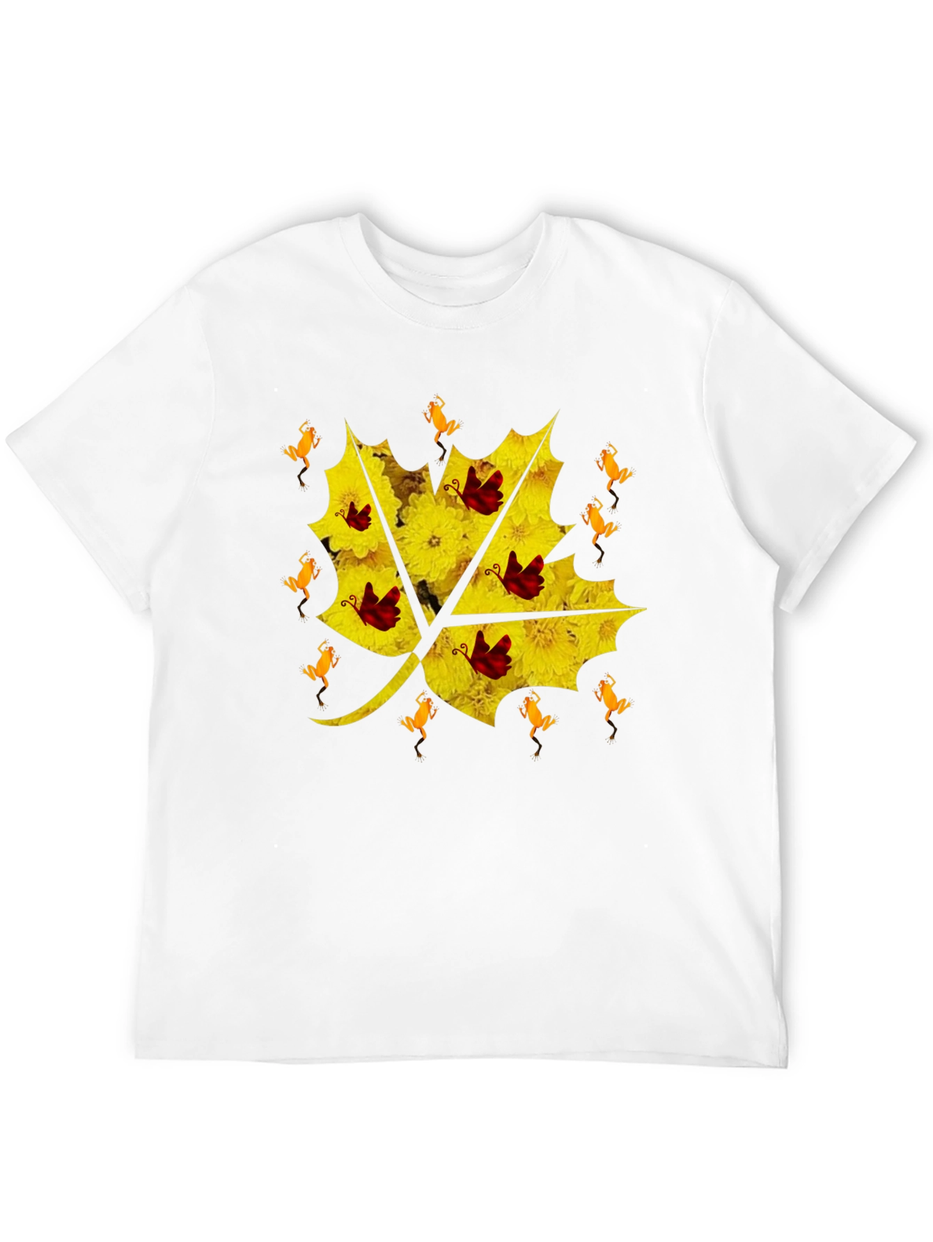 Floral Leaf T-Shirt - Unique Graphic Tee