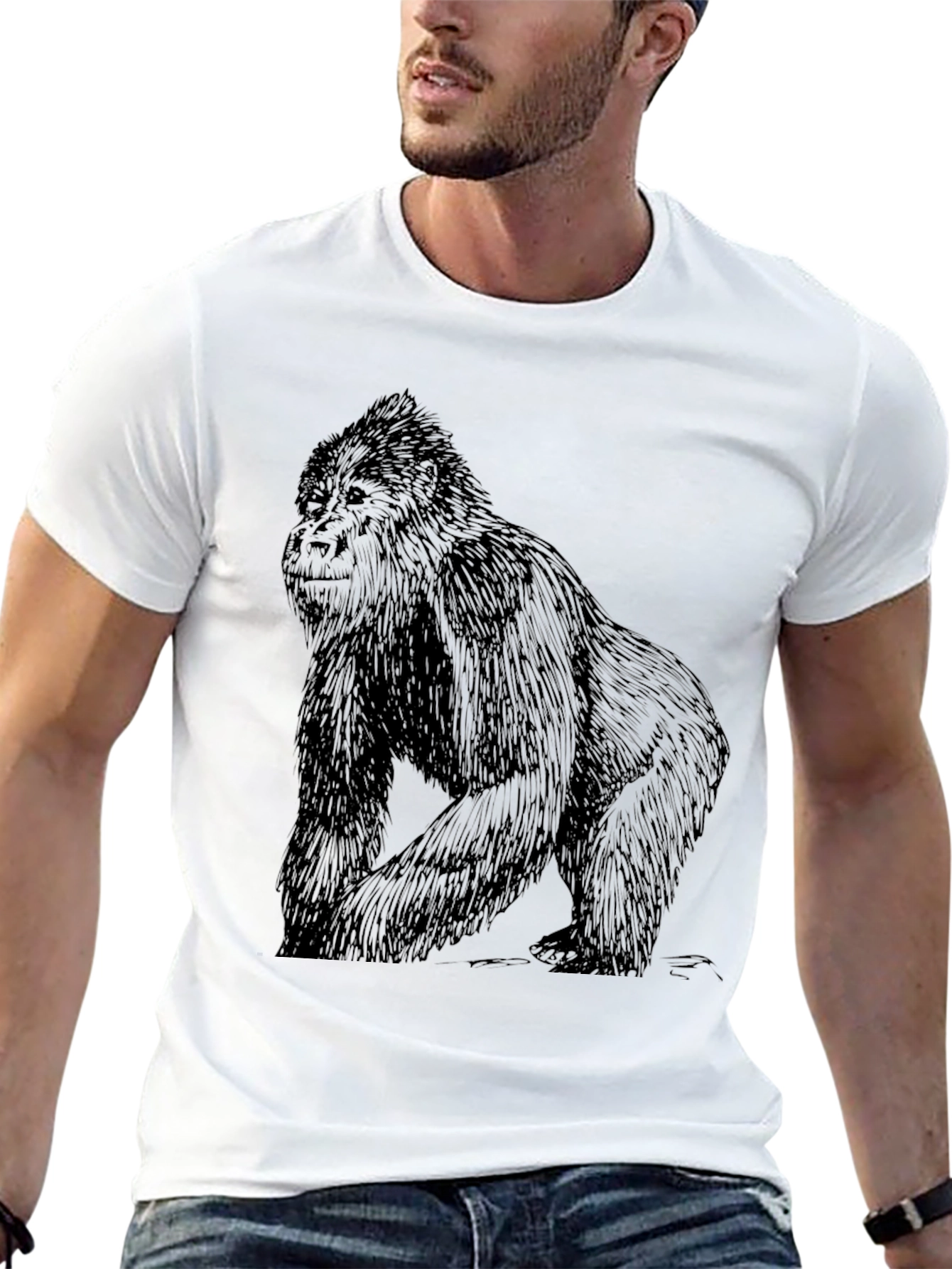 Gorilla Graphic Black T-Shirt - Animal Tee