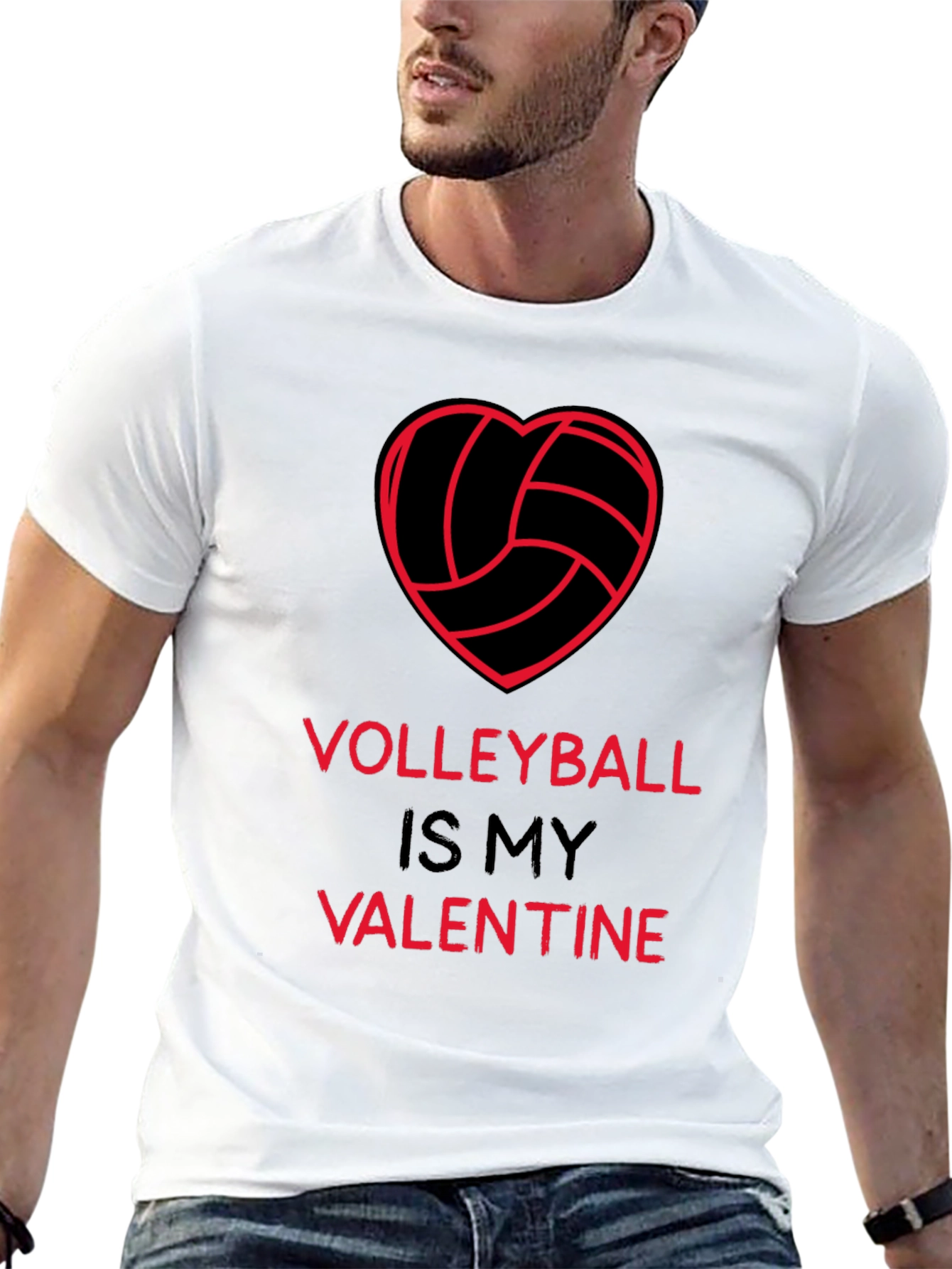 Volleyball Valentine T-Shirt - Heart Graphic Tee