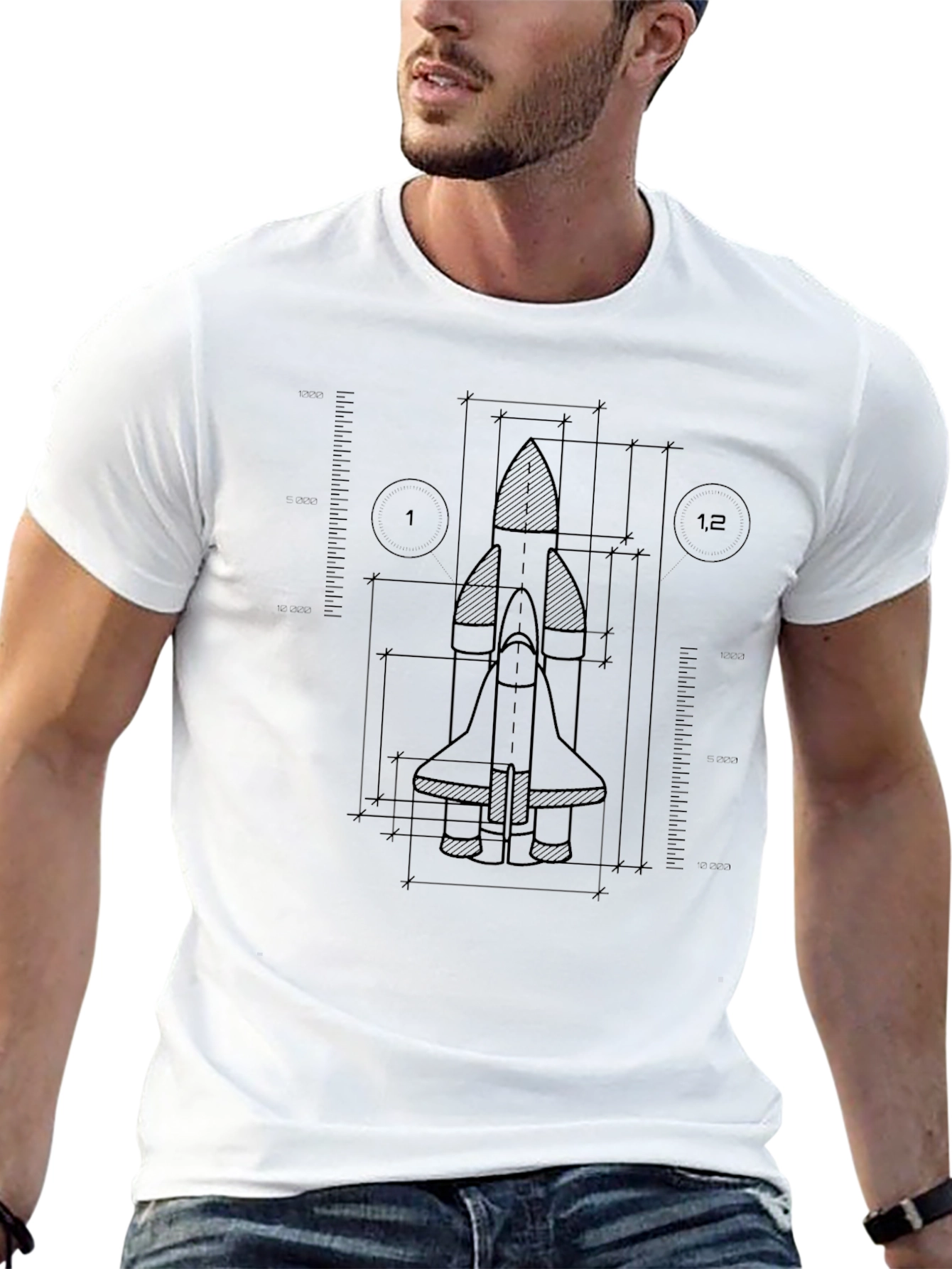 Blueprint Space Shuttle Graphic Tee