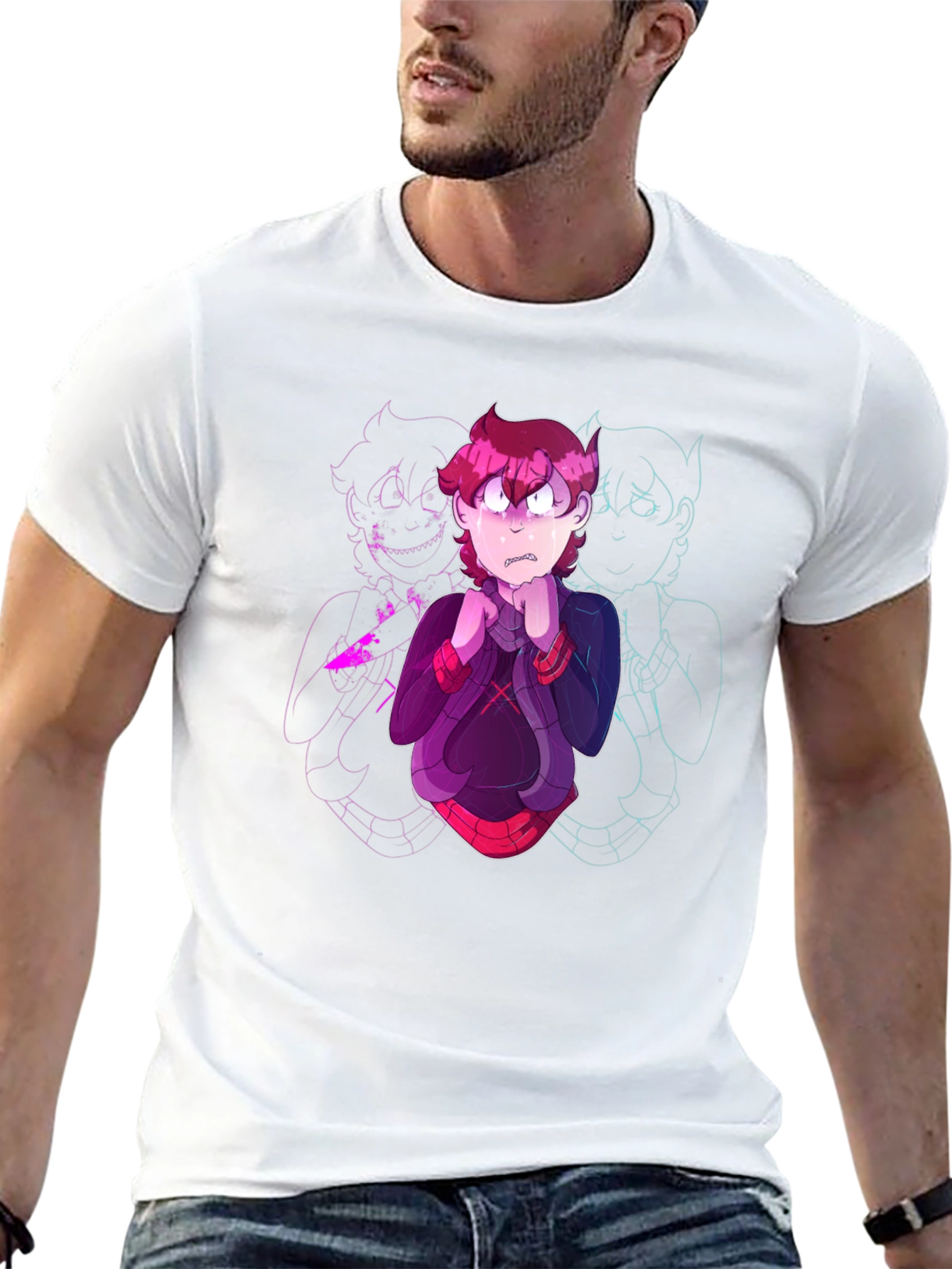 Cartoon Character Graphic Black T-Shirt
