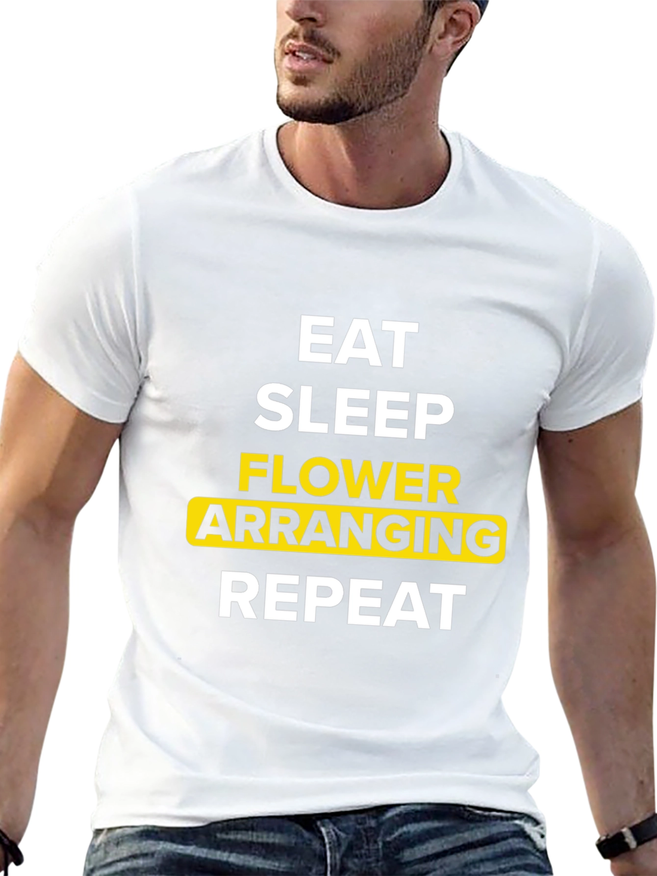 Eat Sleep Flower Arranging Repeat Graphic Tee