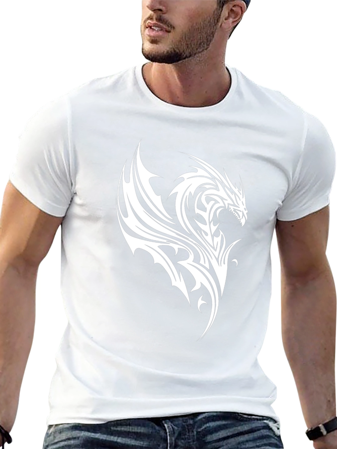 Dragon Graphic Print Black T-Shirt