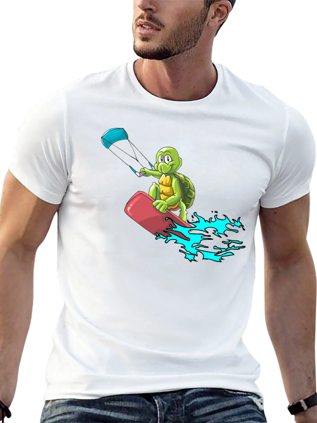 Turtle Kitesurfing Black T-Shirt